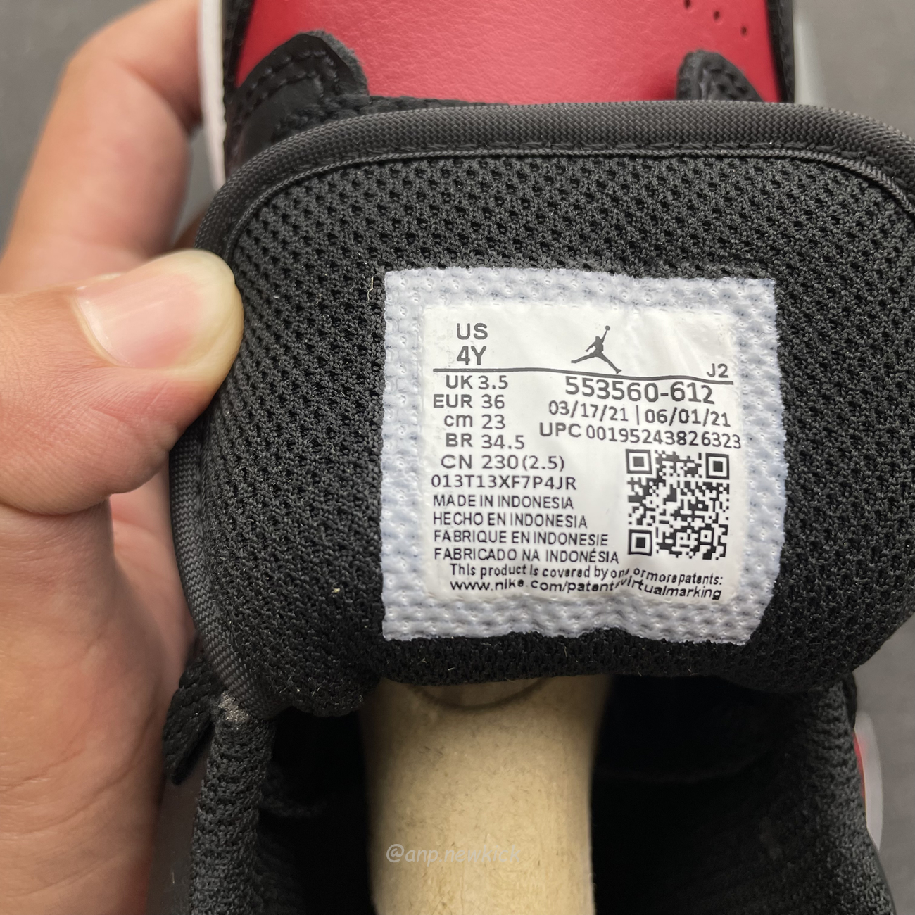 Air Jordan 1 Low Bred Toe Gs 553560 612 (5) - newkick.app