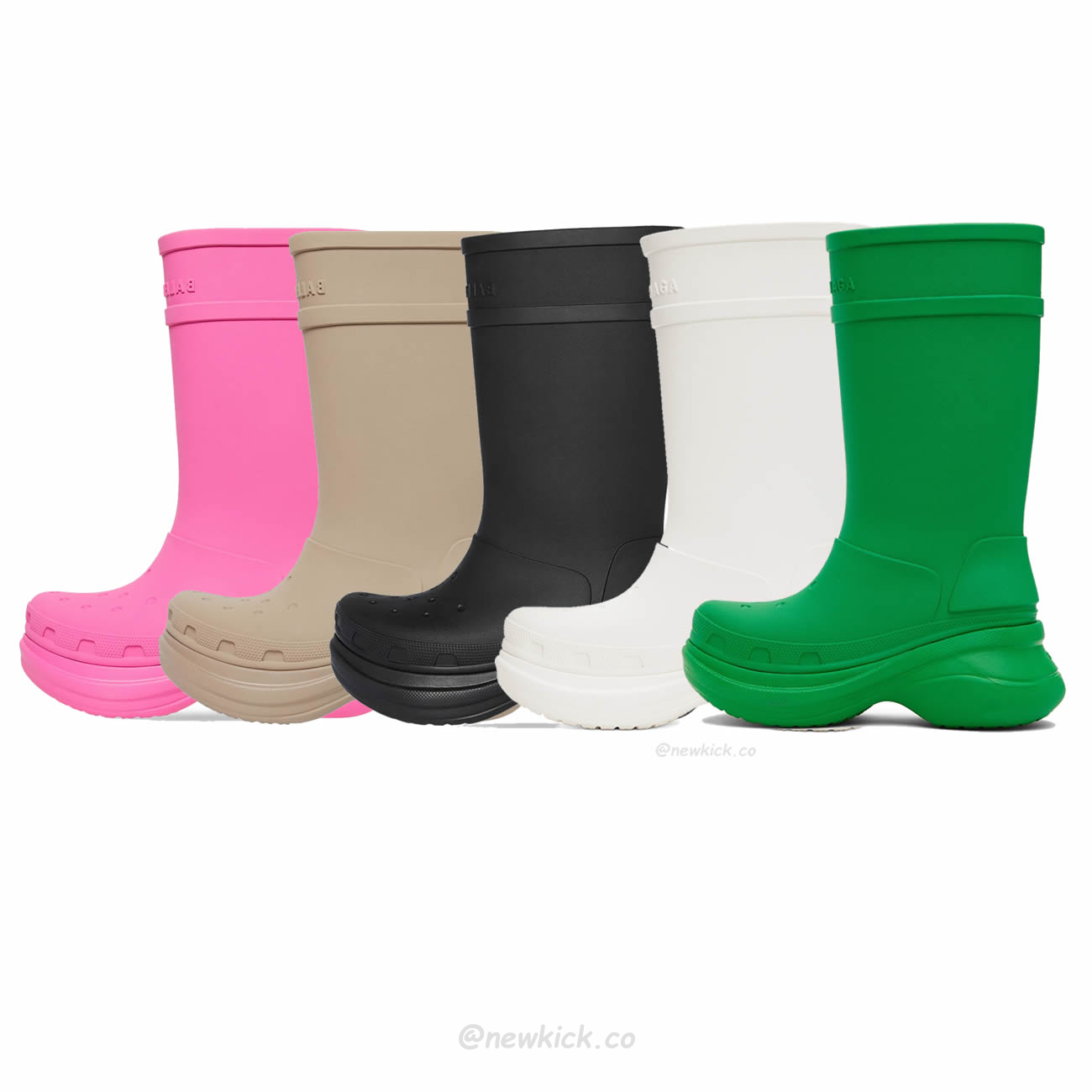 Balenciaga X Crocs Boot Black White Green Bright Pink Beige Rubber 677388w1s8e1000 (1) - newkick.app