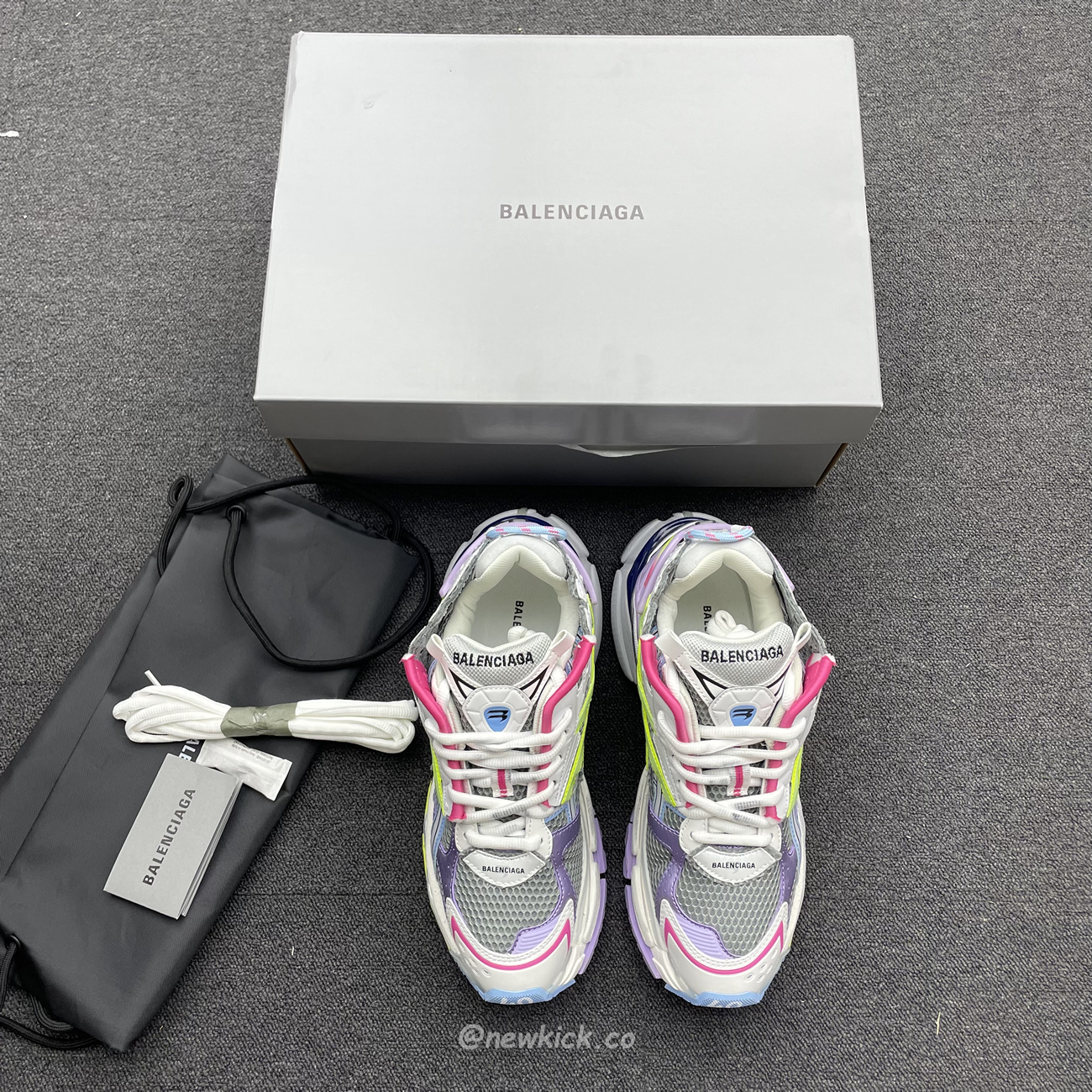 Balenciaga Runner Leather Free Grey Light Purple Neon Yellow White 677403w3rbp1745 (9) - newkick.app