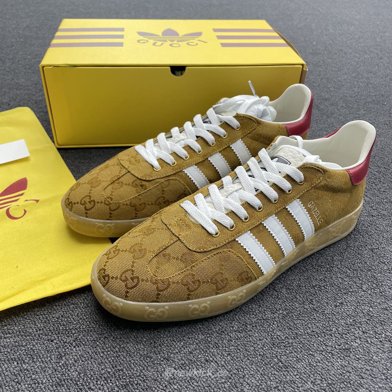 Adidas Gazelle Gucci Original Gg Beige Brown 707868 Uwv20 7162 (11) - newkick.app