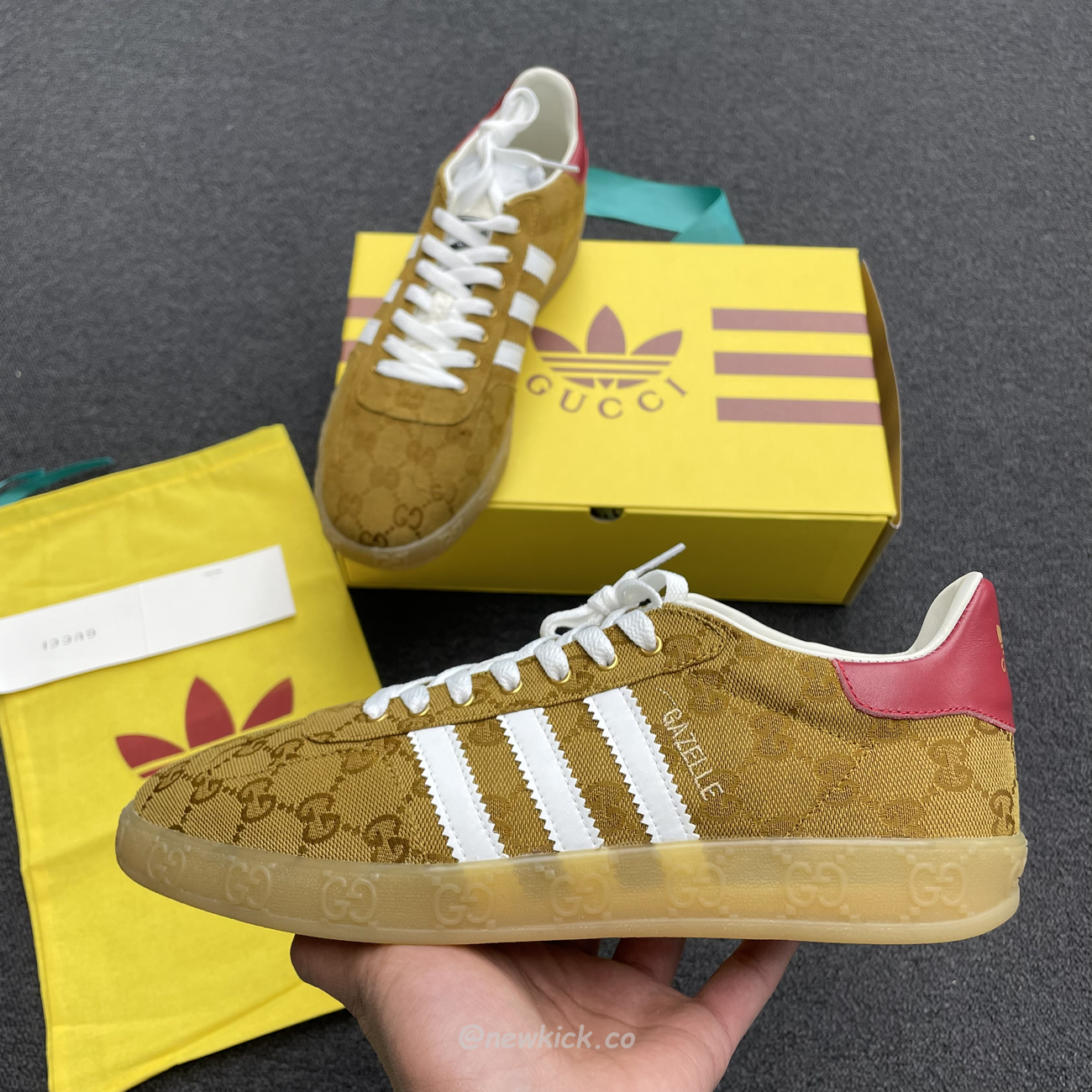 Adidas Gazelle Gucci Original Gg Beige Brown 707868 Uwv20 7162 (13) - newkick.app