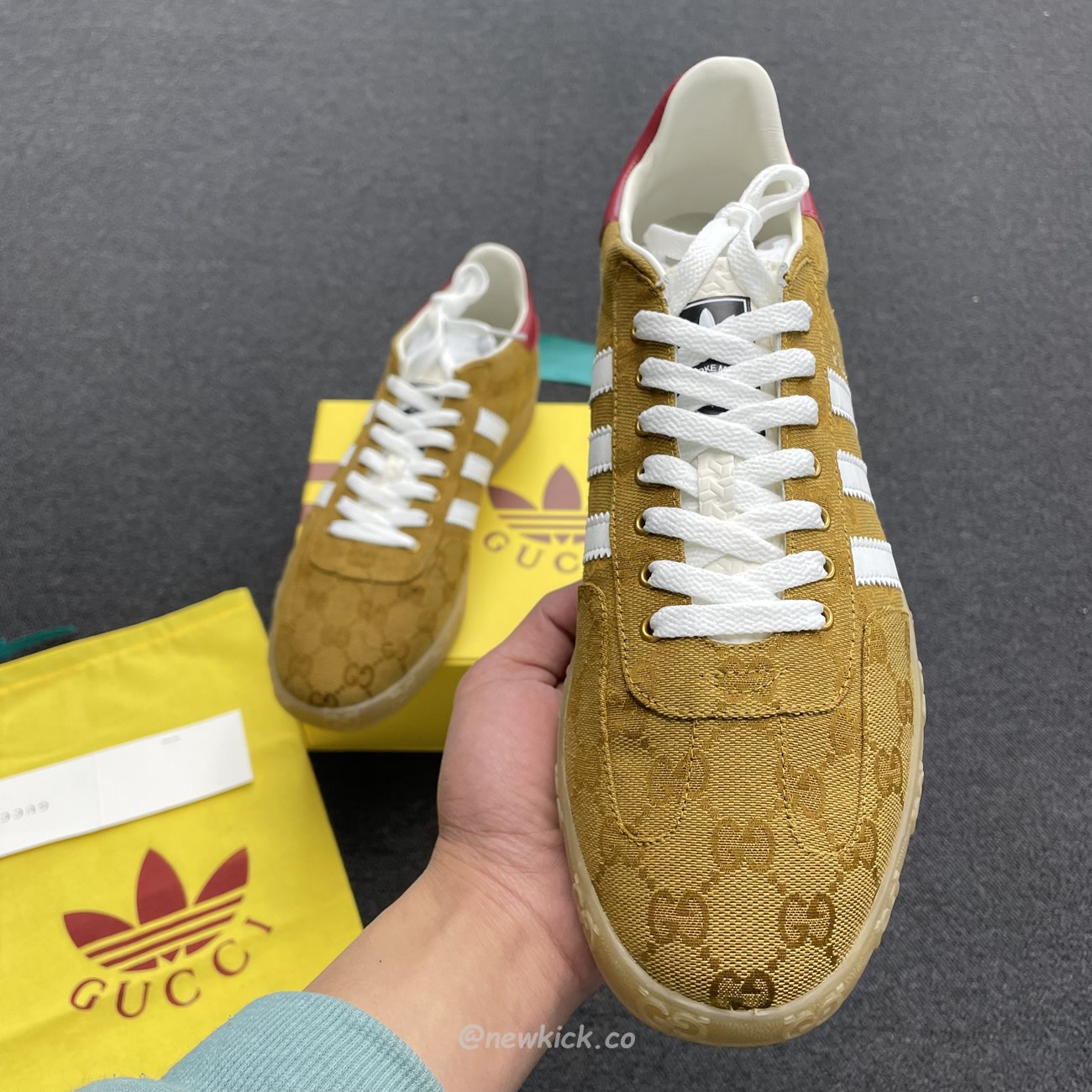 Adidas Gazelle Gucci Original Gg Beige Brown 707868 Uwv20 7162 (6) - newkick.app