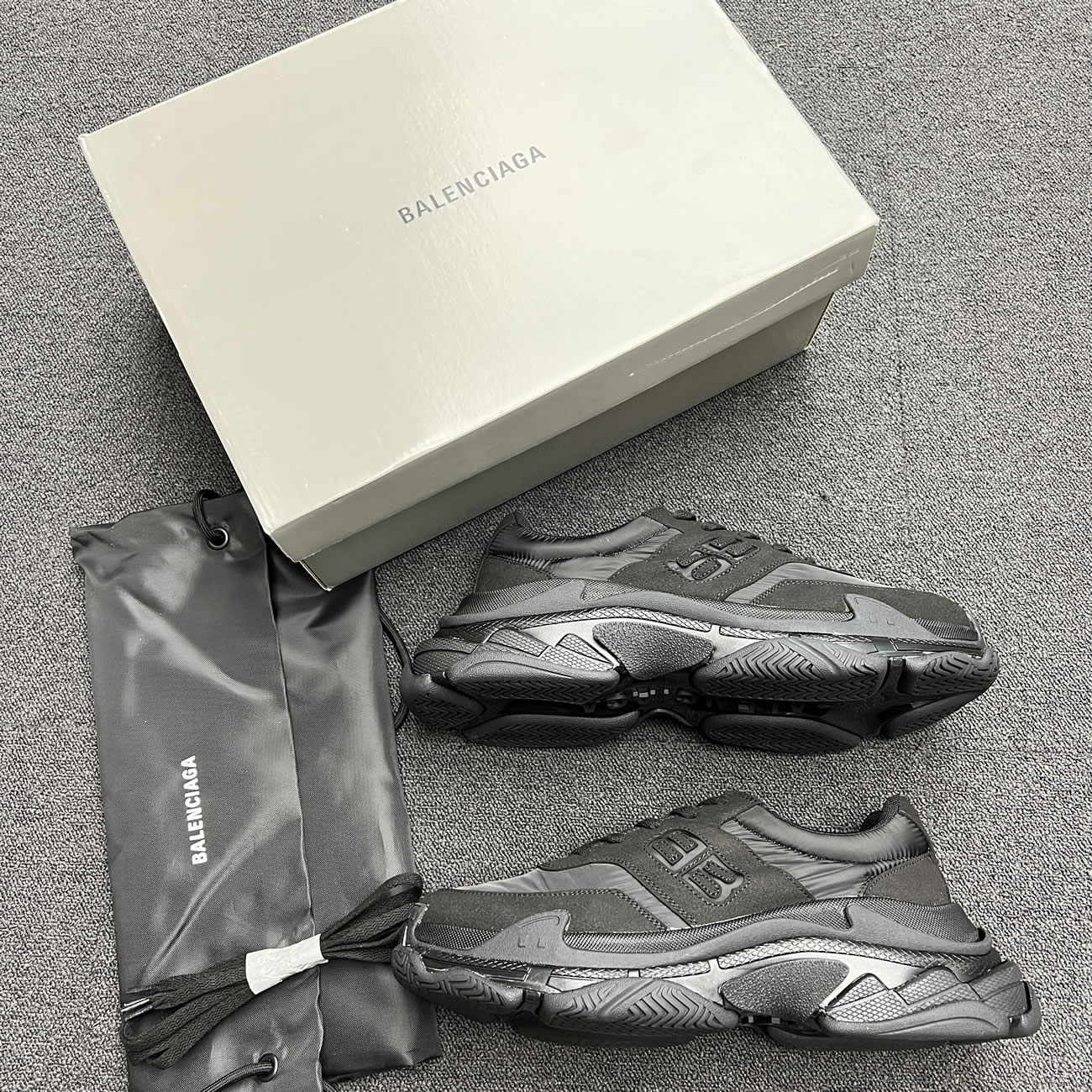 Balenciaga Triple S Nylon Black Bule 710157 W3cu1 1000 (12) - newkick.app