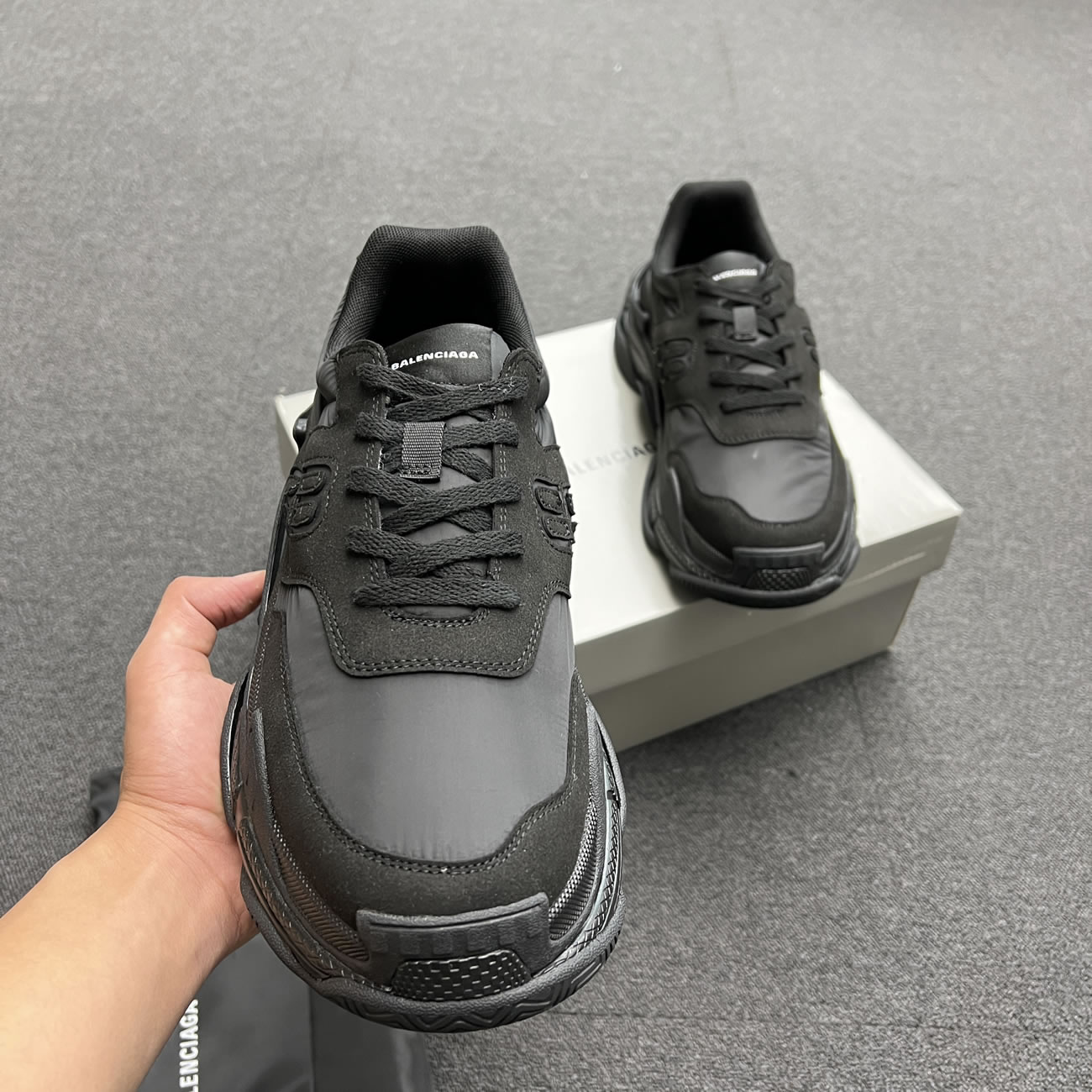 Balenciaga Triple S Nylon Black Bule 710157 W3cu1 1000 (16) - newkick.app