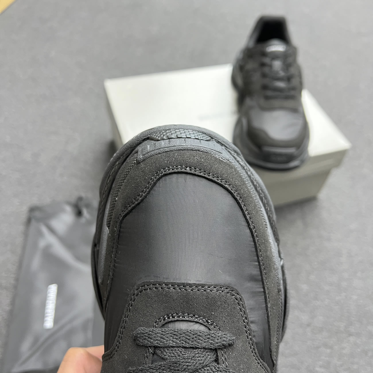 Balenciaga Triple S Nylon Black Bule 710157 W3cu1 1000 (4) - newkick.app