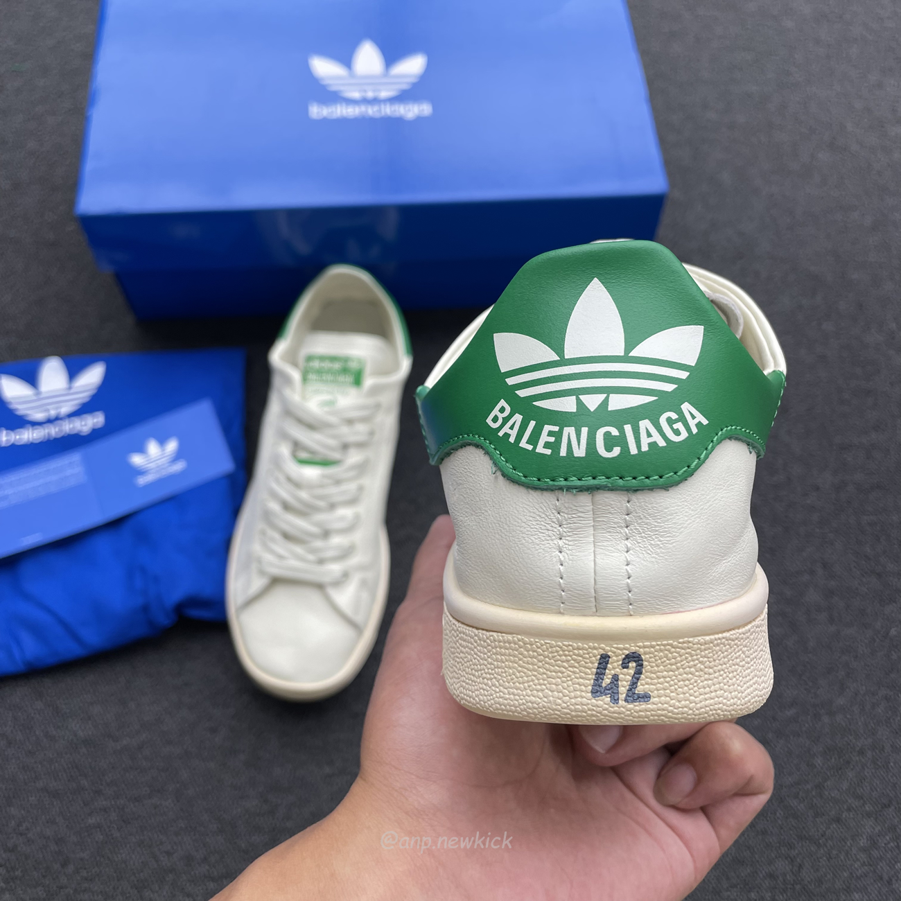 Adidas X Balenciaga Stan Smith Worn Out Off White Green 721835 Wbdv4 9703 (2) - newkick.app