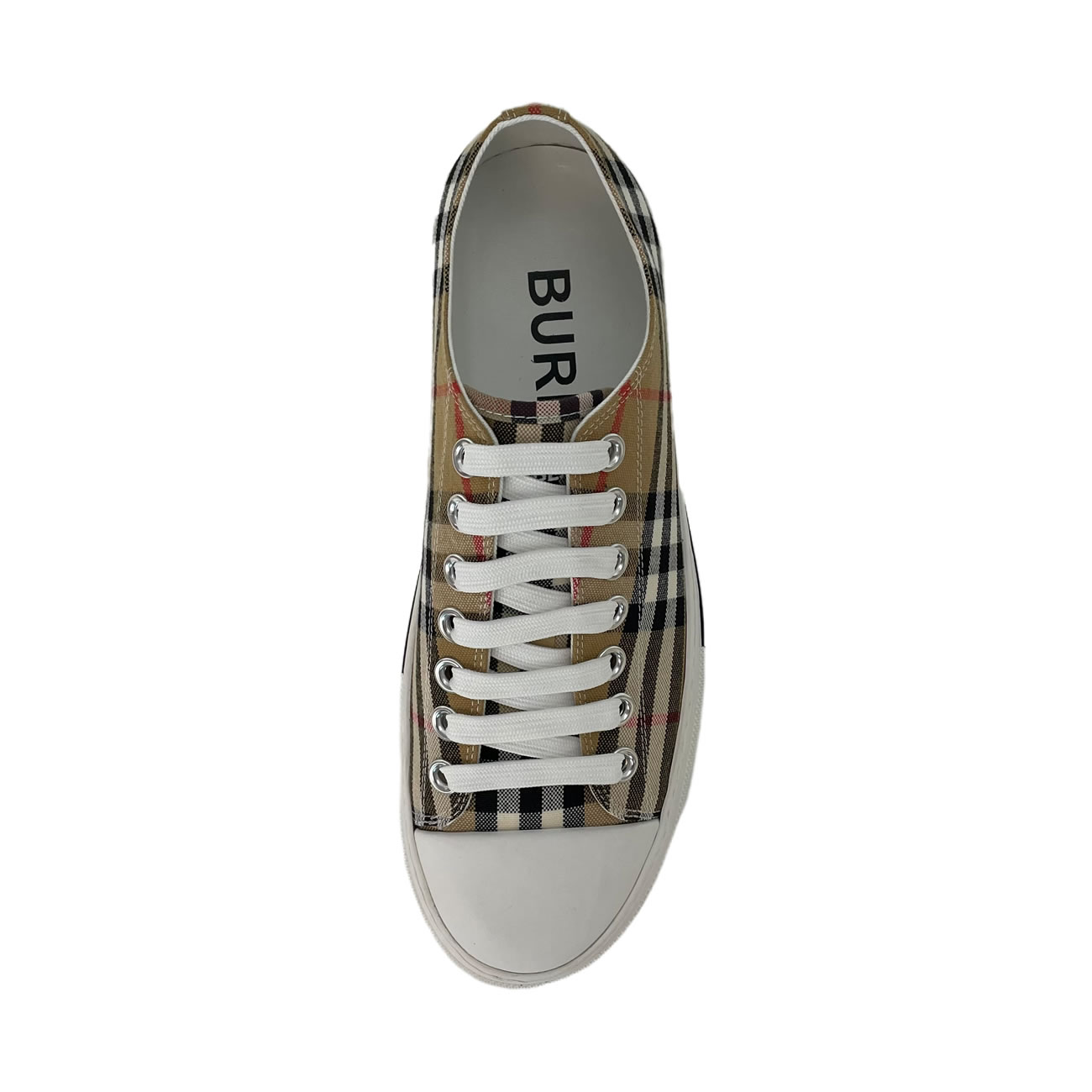 Burberry Vintage Check Cotton Sneakers Archive Beige White W 80505061 (9) - newkick.app