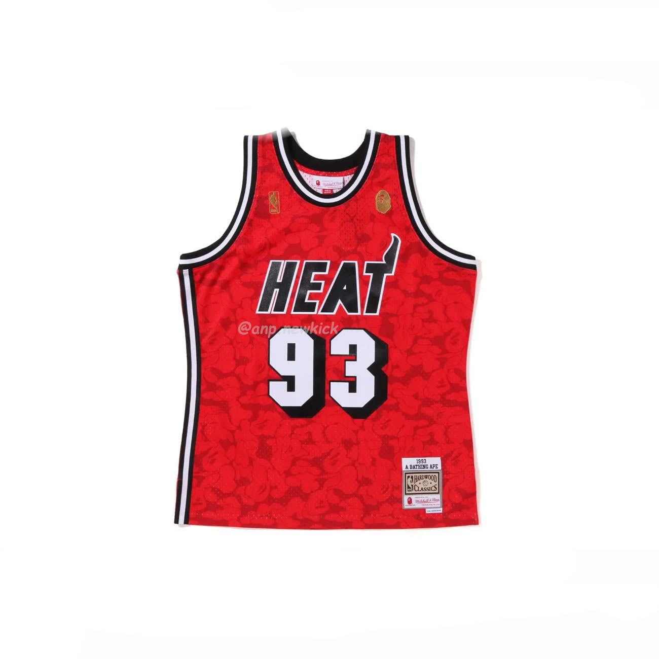 A Bathing Ape X Mitchell Ness New Jersey Nets Jersey Black Red Blue (2) - newkick.app