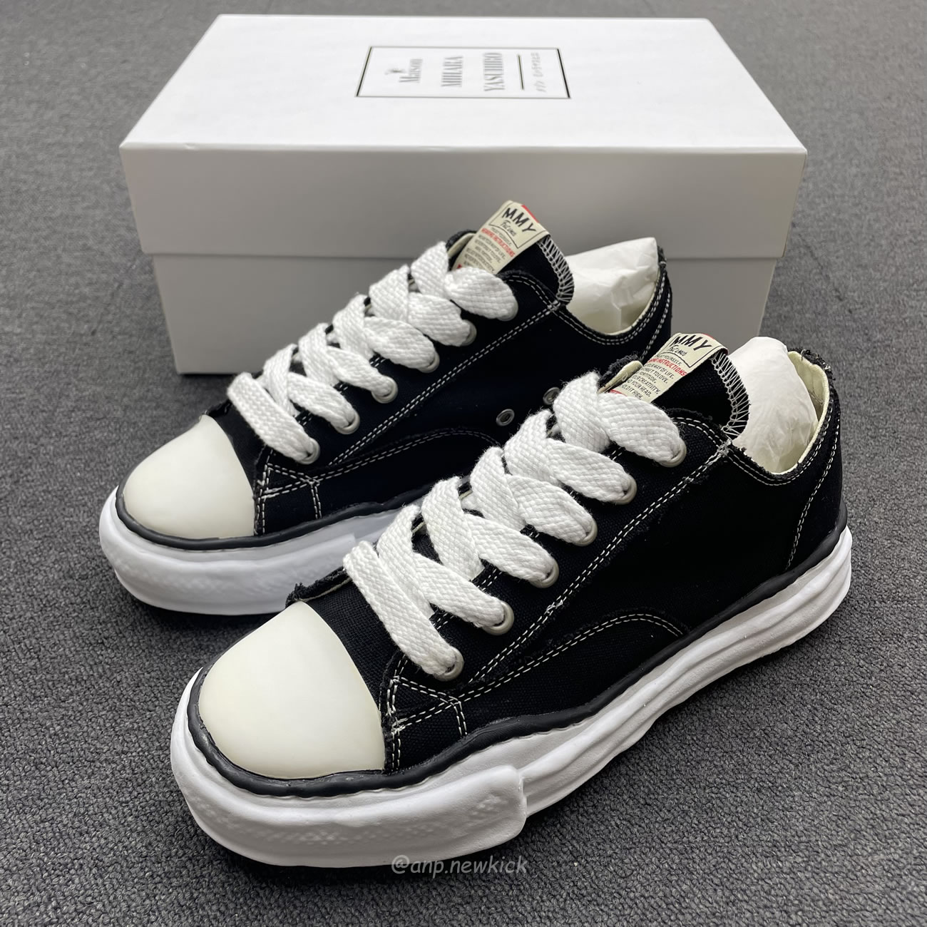 Maison Mihara Yasuhiro Peterson Low Canvas Black A01fw702 (5) - newkick.app