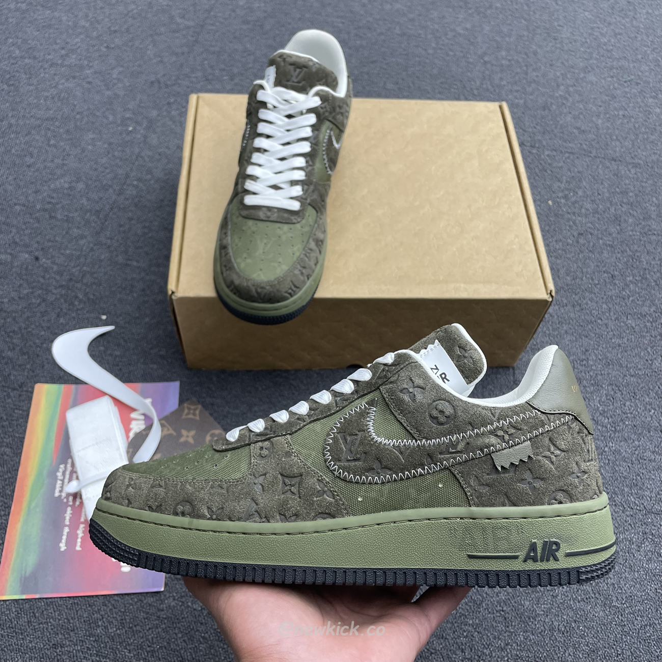 Lv X Nike Air Force 1 Low Green (8) - newkick.app