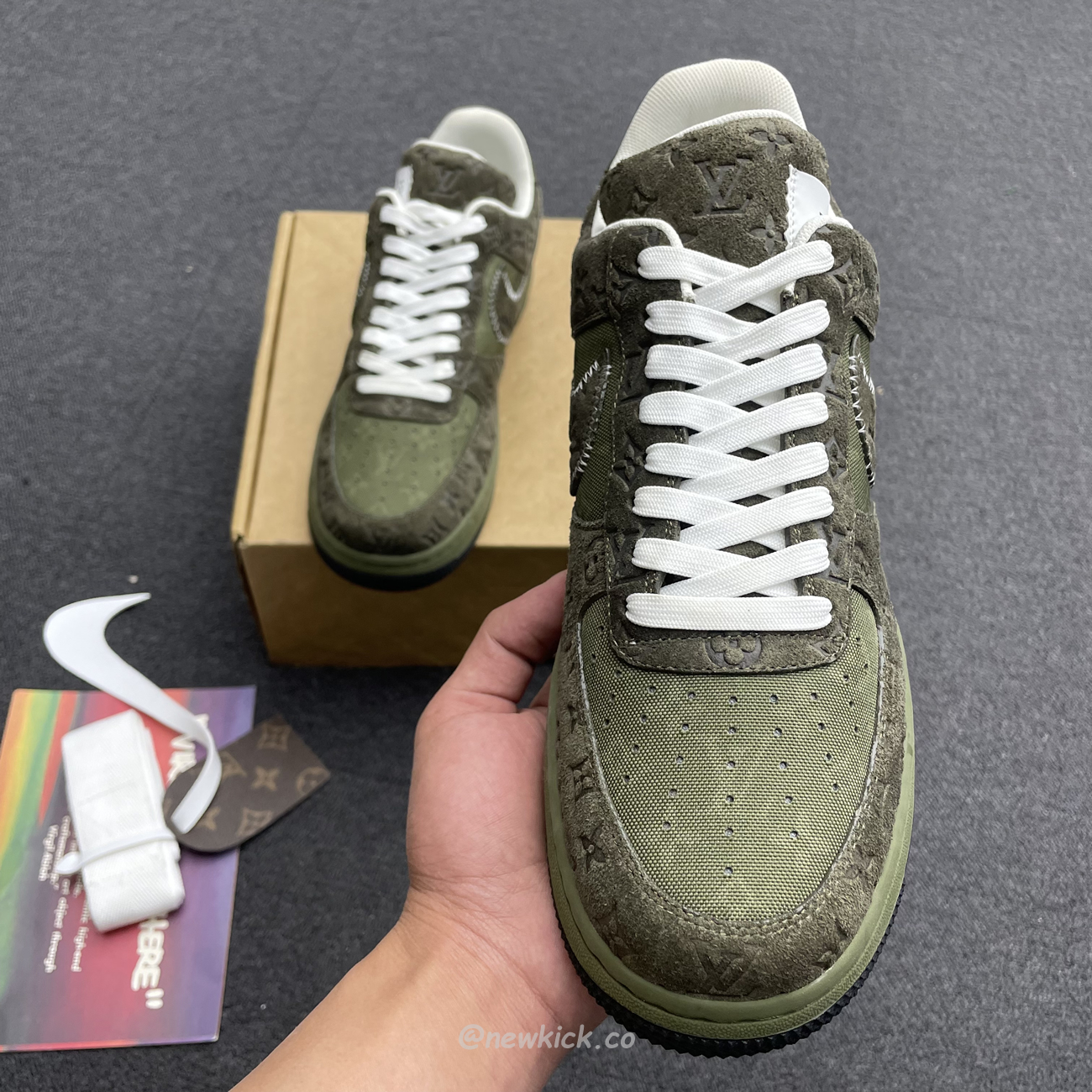 Lv X Nike Air Force 1 Low Green (9) - newkick.app