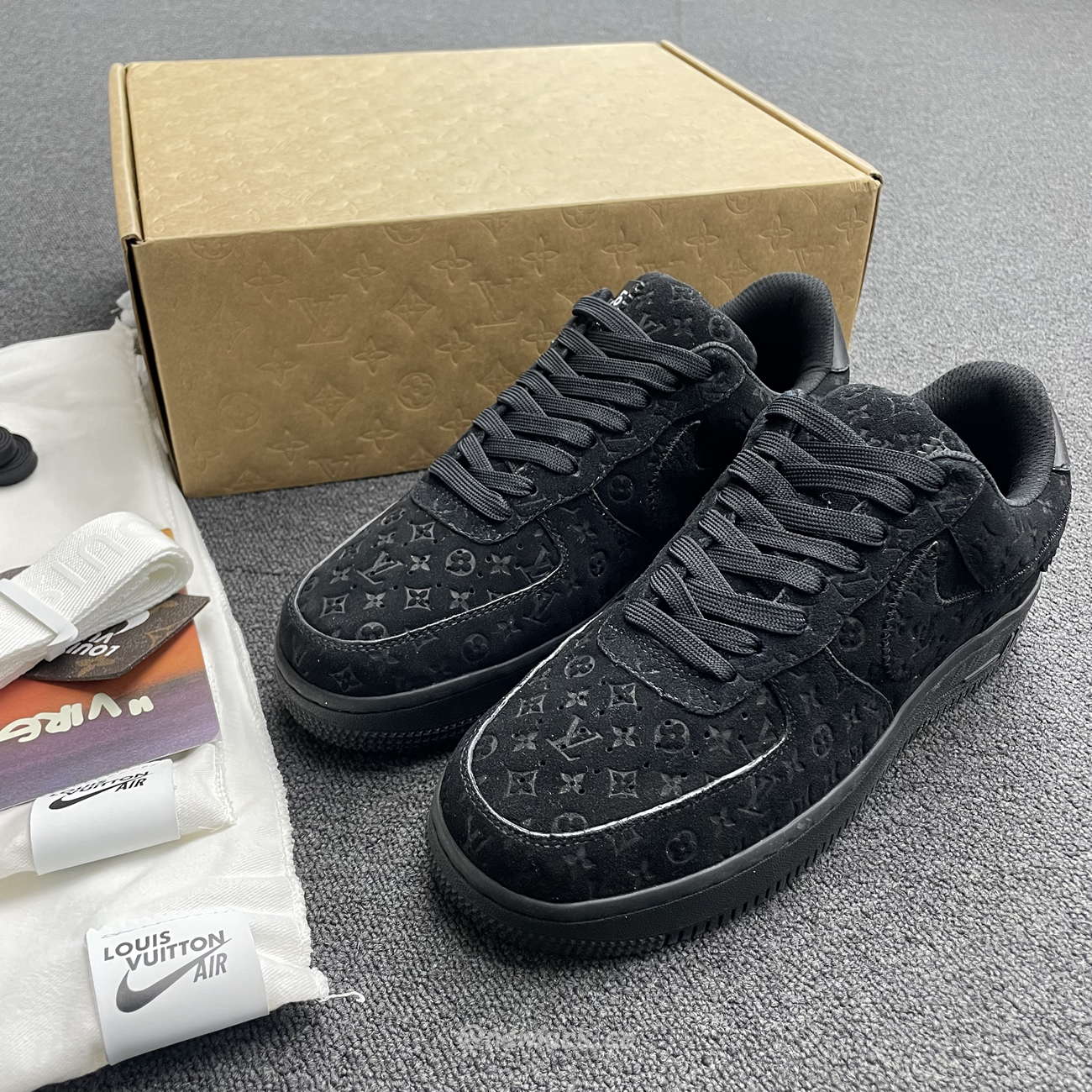 Louis Vuitton Nike Air Force 1 Low By Virgil Abloh Black (8) - newkick.app