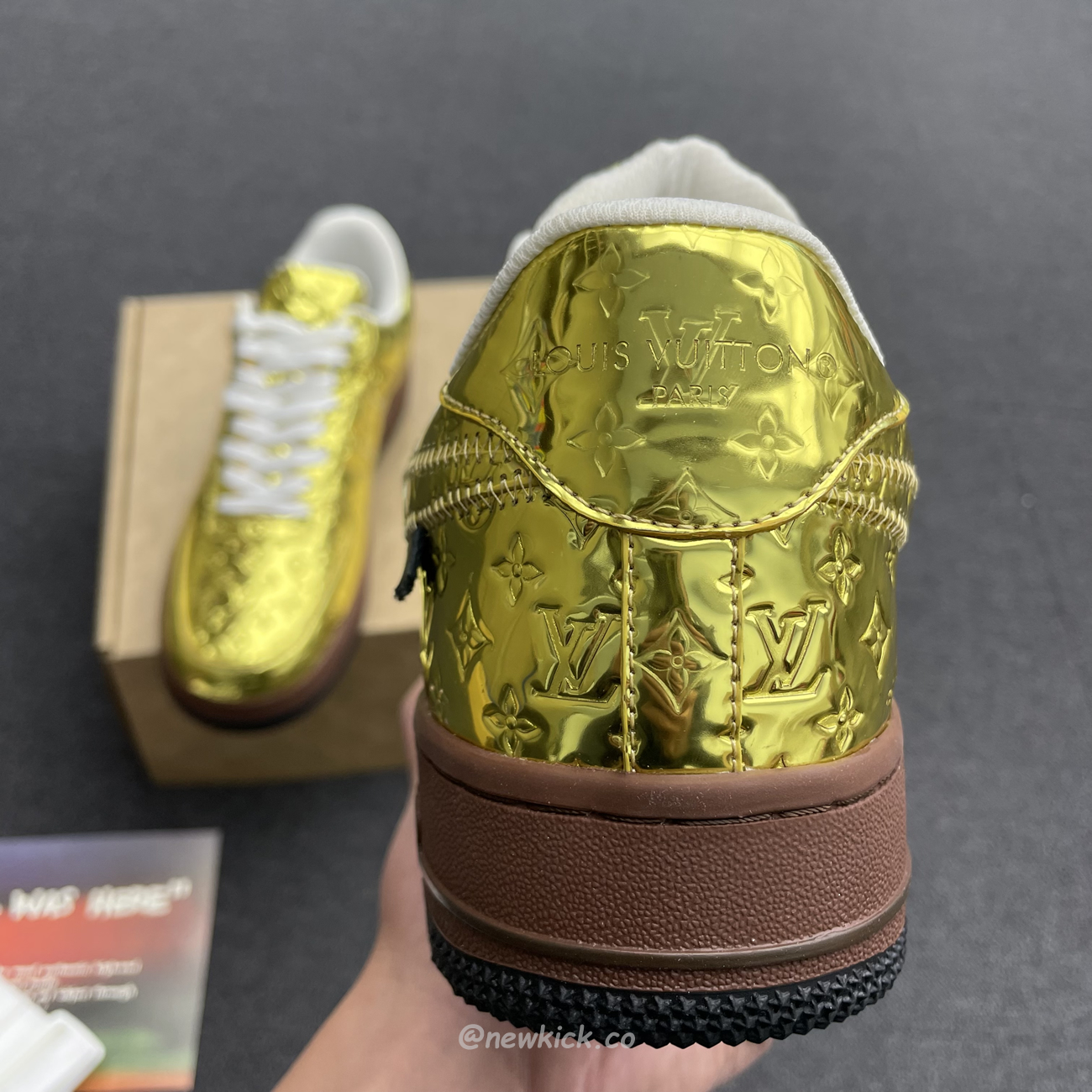 Louis Vuitton Nike Air Force 1 Low By Virgil Abloh Metallic Gold (11) - newkick.app