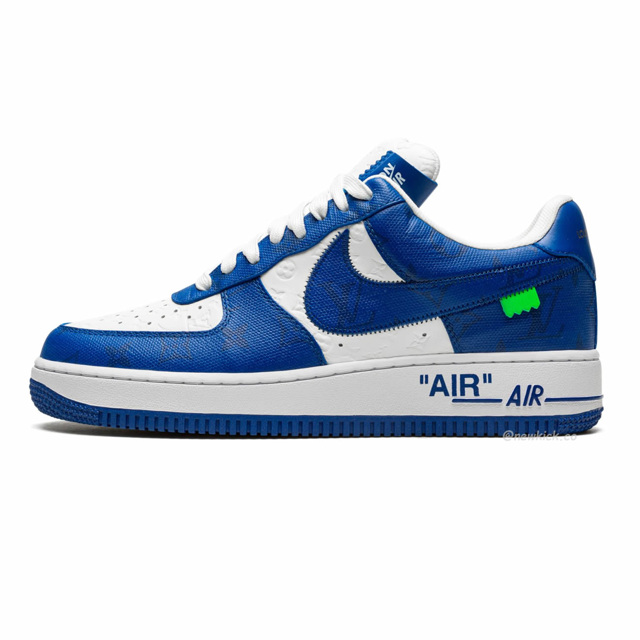 Louis Vuitton Nike Air Force 1 Low By Virgil Abloh White Green Royal (12) - newkick.app