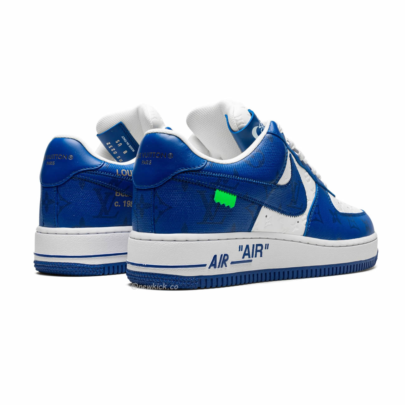 Louis Vuitton Nike Air Force 1 Low By Virgil Abloh White Green Royal (13) - newkick.app