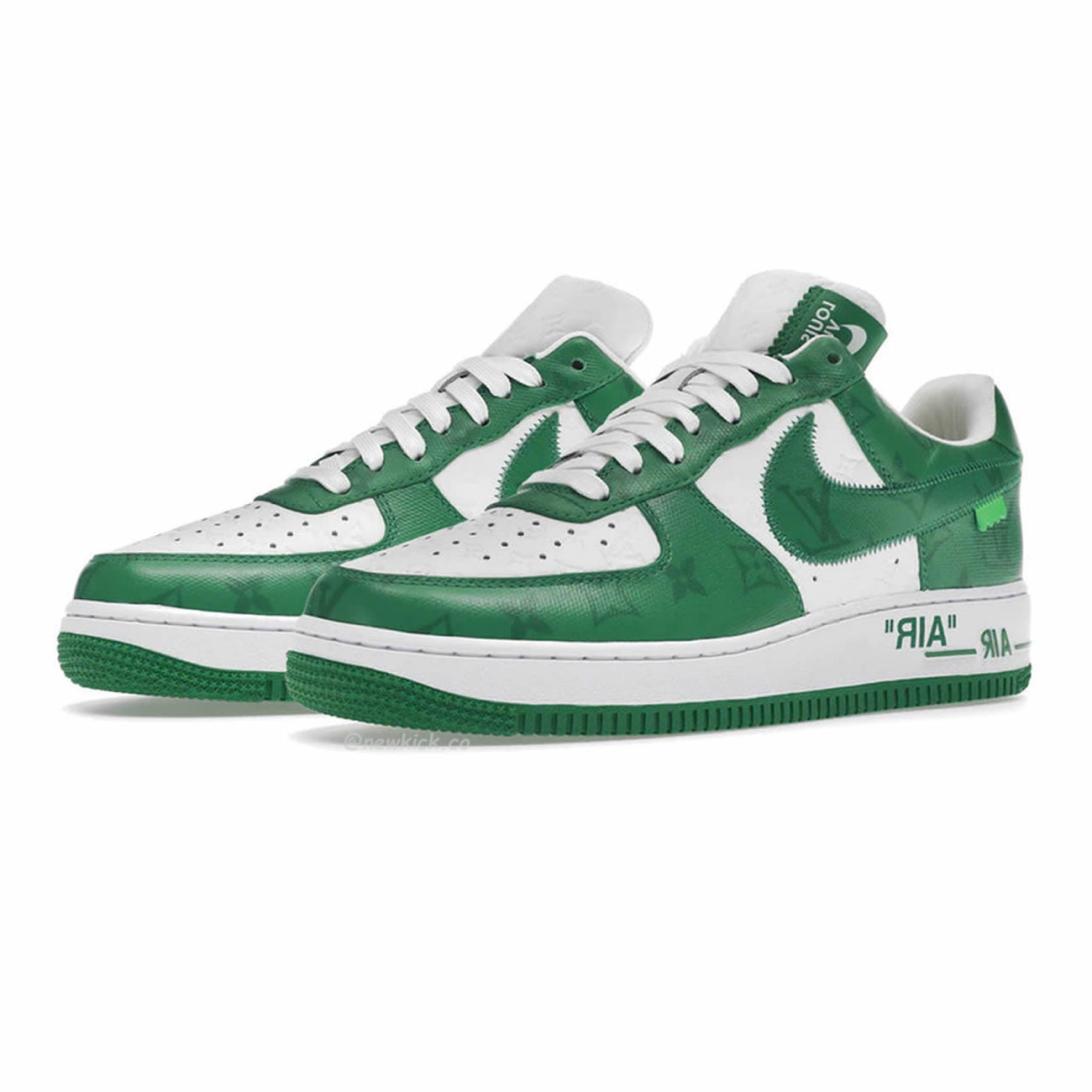 Louis Vuitton Nike Air Force 1 Low By Virgil Abloh White Green Royal (21) - newkick.app