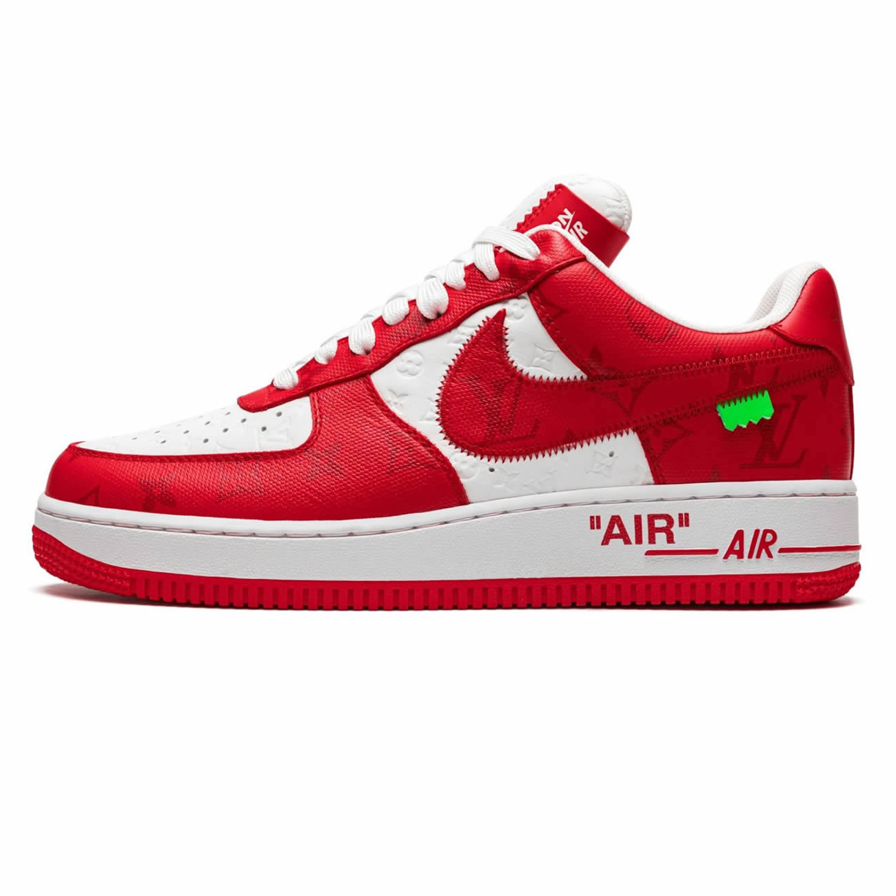 Louis Vuitton Nike Air Force 1 Low By Virgil Abloh White Green Royal (41) - newkick.app