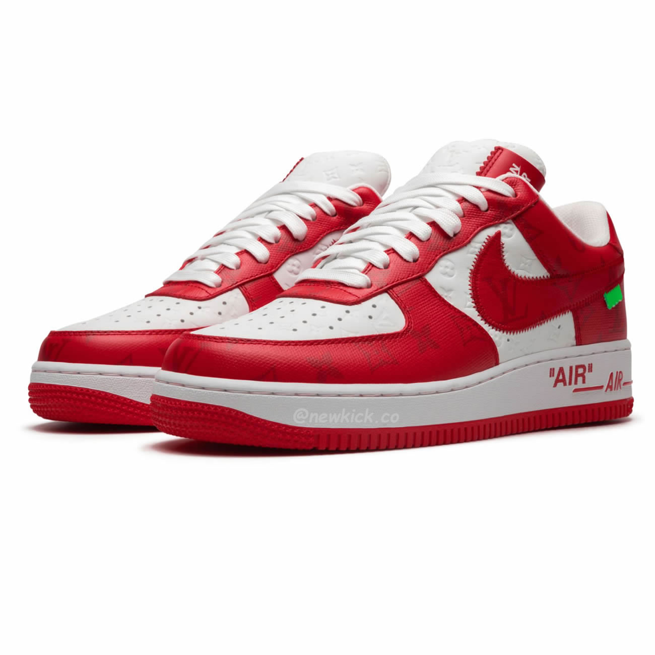 Louis Vuitton Nike Air Force 1 Low By Virgil Abloh White Green Royal (42) - newkick.app