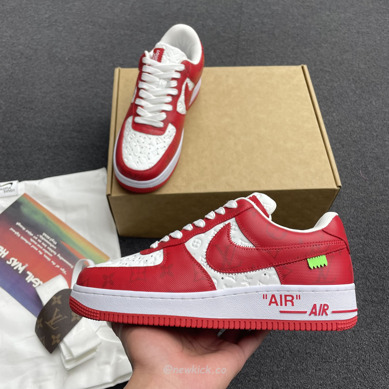 Louis Vuitton Nike Air Force 1 Low By Virgil Abloh White Green Royal (47) - newkick.app