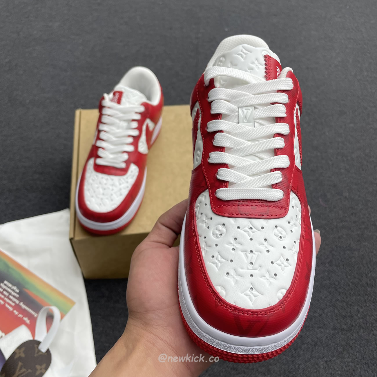 Louis Vuitton Nike Air Force 1 Low By Virgil Abloh White Green Royal (49) - newkick.app