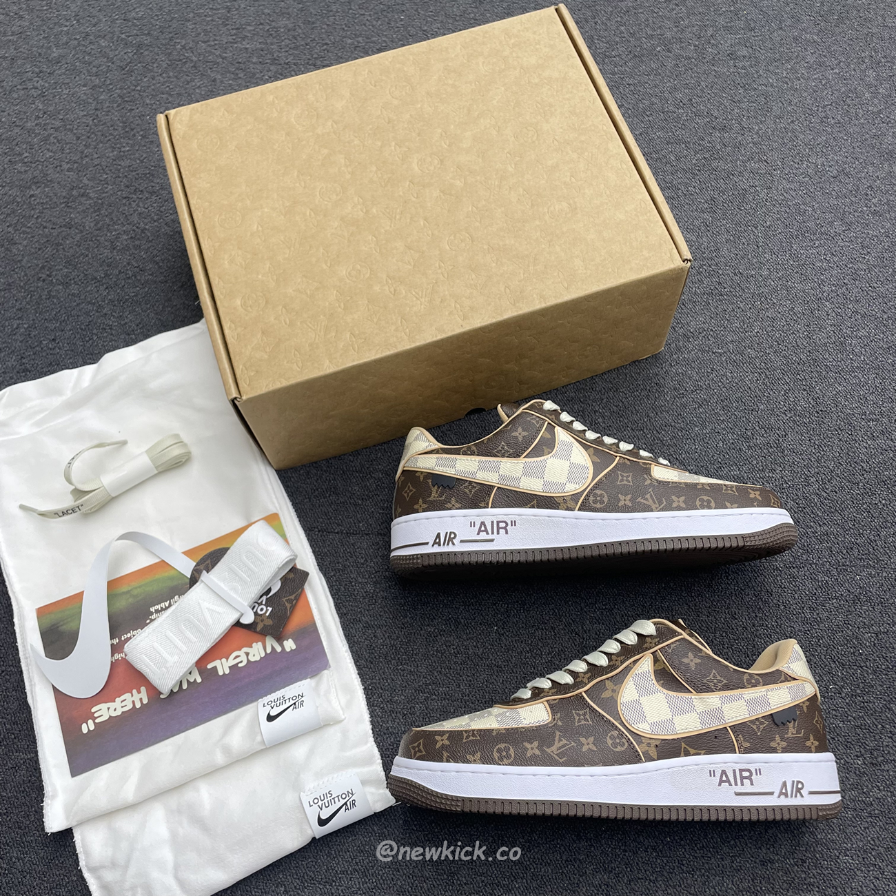 Nike Air Force 1 Low Louis Vuitton Monogram Brown Damier Azur (12) - newkick.app