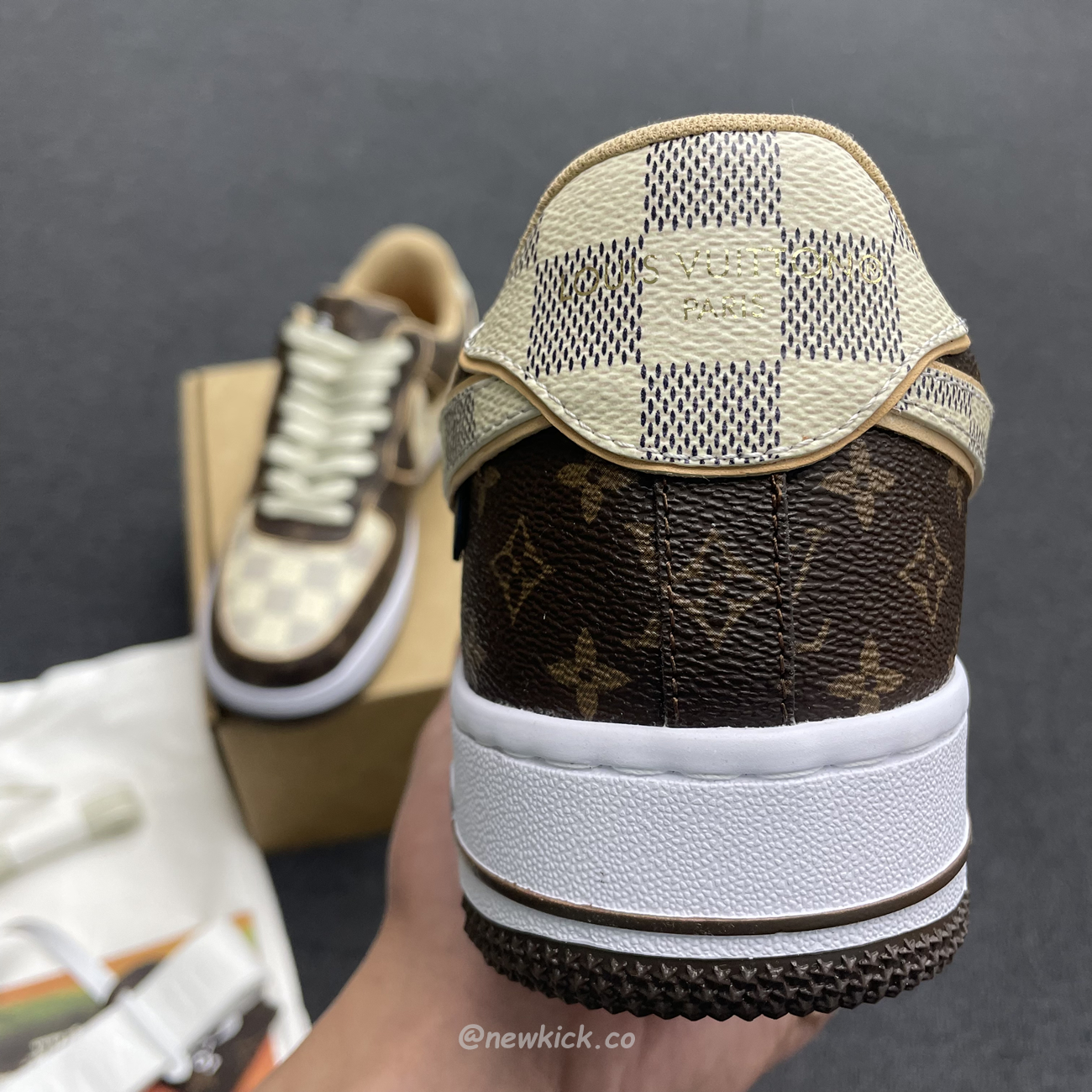 Nike Air Force 1 Low Louis Vuitton Monogram Brown Damier Azur (14) - newkick.app