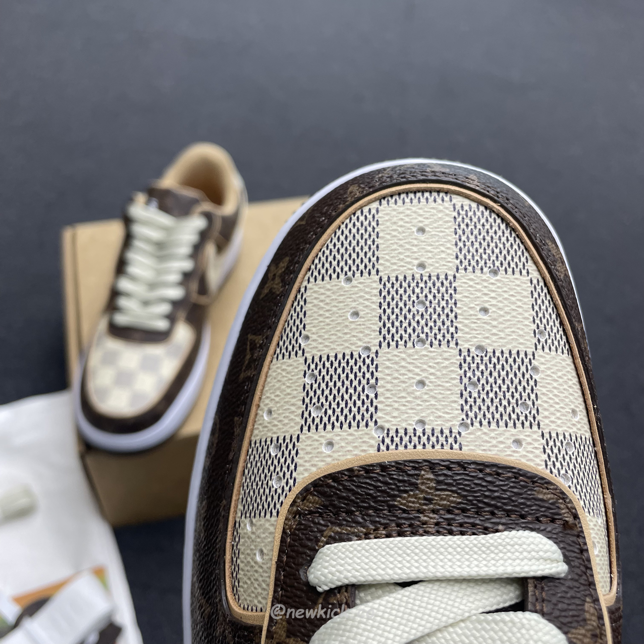 Nike Air Force 1 Low Louis Vuitton Monogram Brown Damier Azur (18) - newkick.app