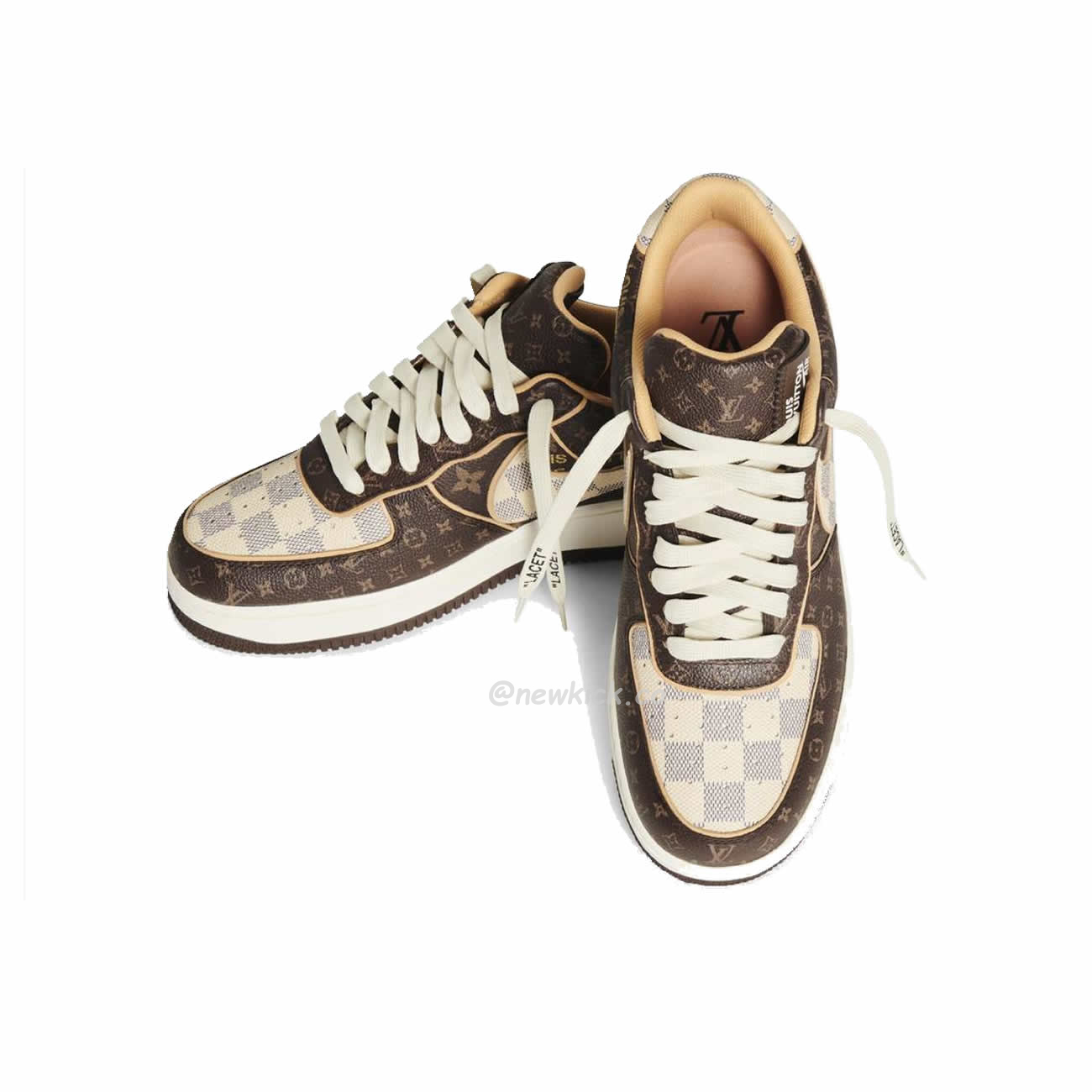 Nike Air Force 1 Low Louis Vuitton Monogram Brown Damier Azur (7) - newkick.app