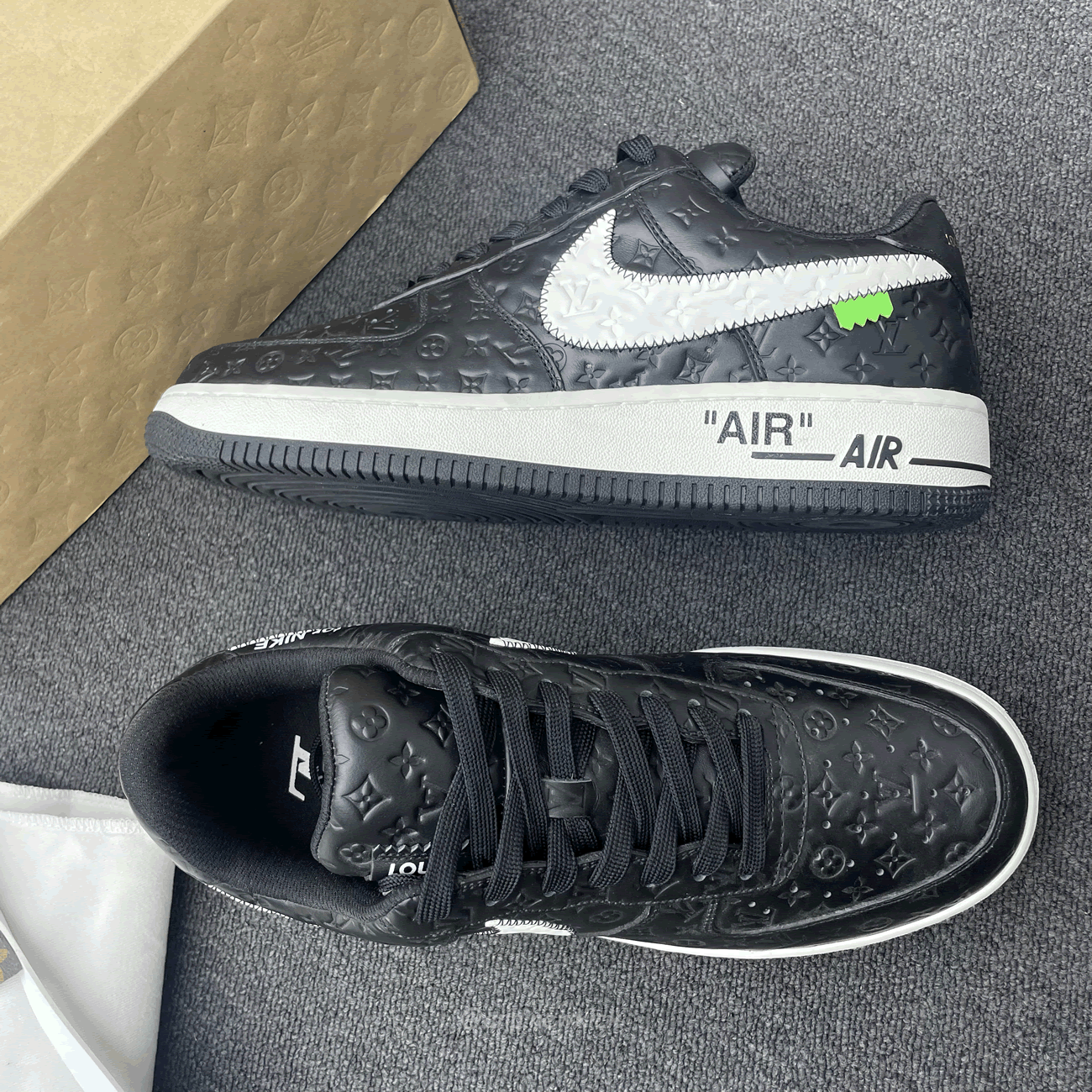 Louis Vuitton Nike Air Force 1 Low By Virgil Abloh White Black (3) - newkick.app