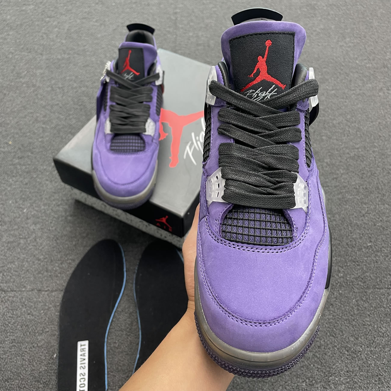 Travis Scott X Air Jordan 4 Retro Purple Aj4 766302 (2) - newkick.app