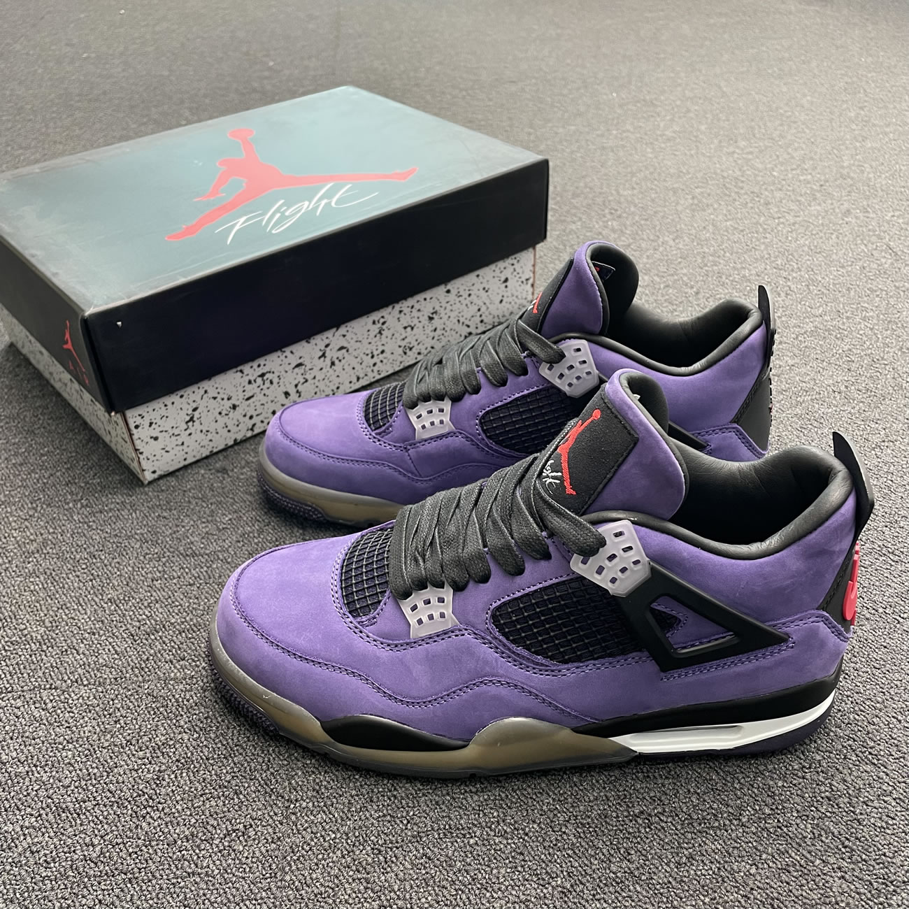 Travis Scott X Air Jordan 4 Retro Purple Aj4 766302 (7) - newkick.app