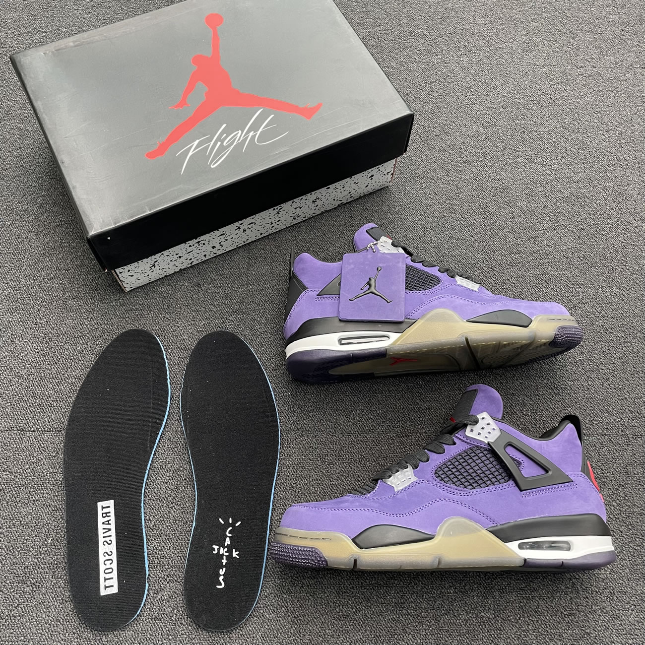 Travis Scott X Air Jordan 4 Retro Purple Aj4 766302 (8) - newkick.app