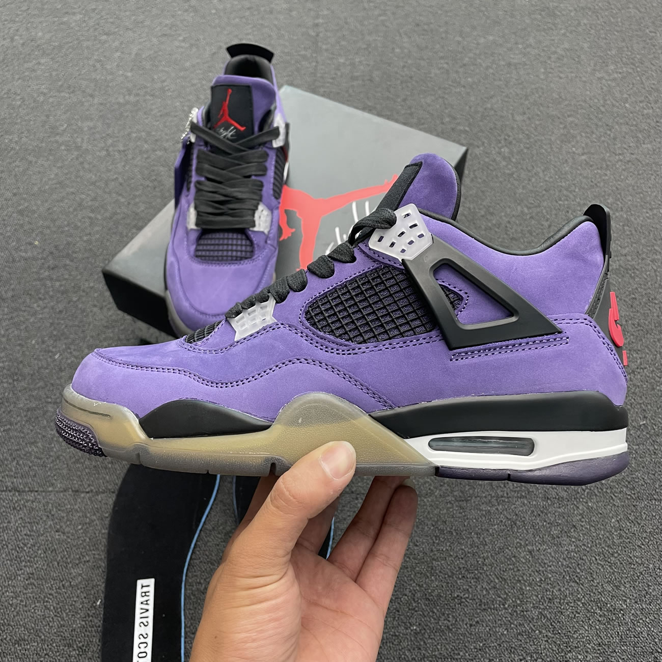 Travis Scott X Air Jordan 4 Retro Purple Aj4 766302 (9) - newkick.app