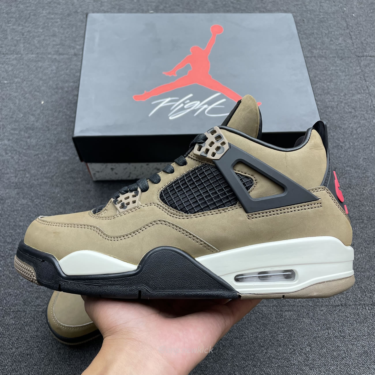 Air Jordan 4 X Travis Scott Olive Grey Black Aj4 882335 (3) - newkick.app