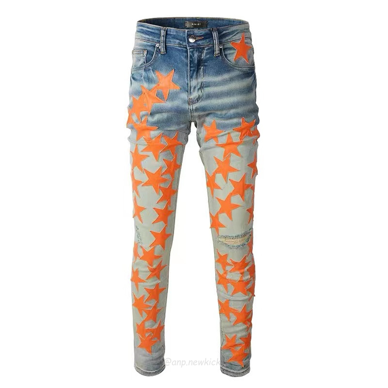 Amiri Chemist Denim Stars Skinny Jean Orange (1) - newkick.app