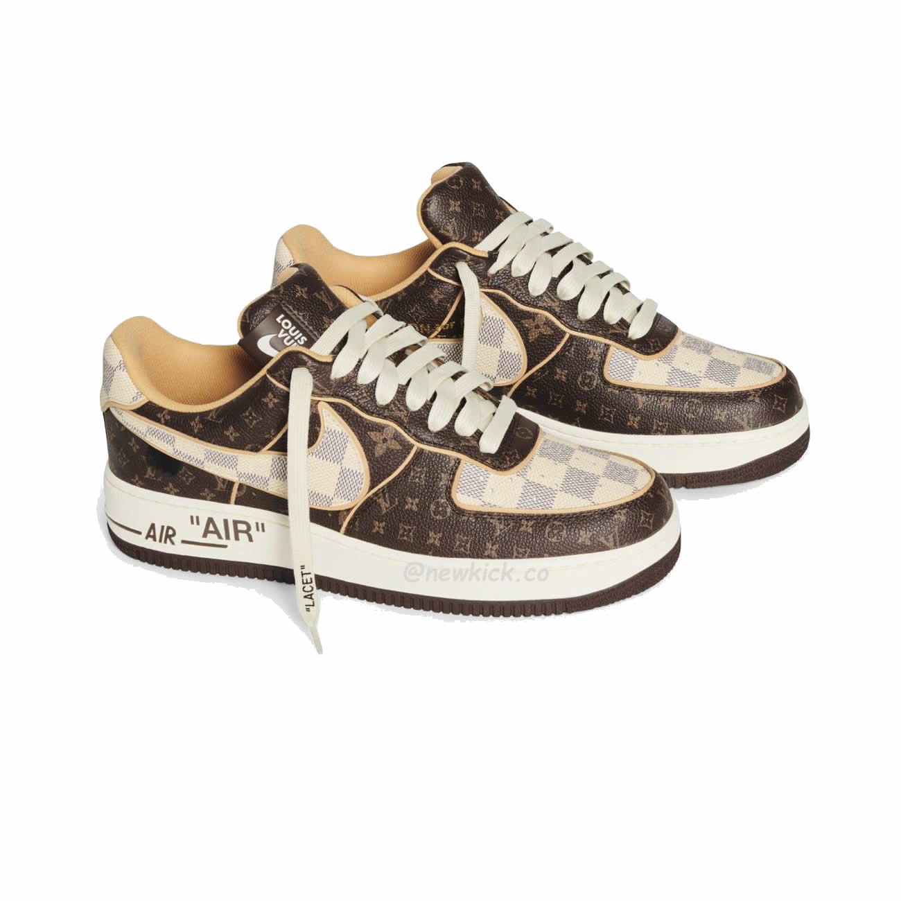 Nike Air Force 1 Low Louis Vuitton Monogram Brown Damier Azur (6) - newkick.app