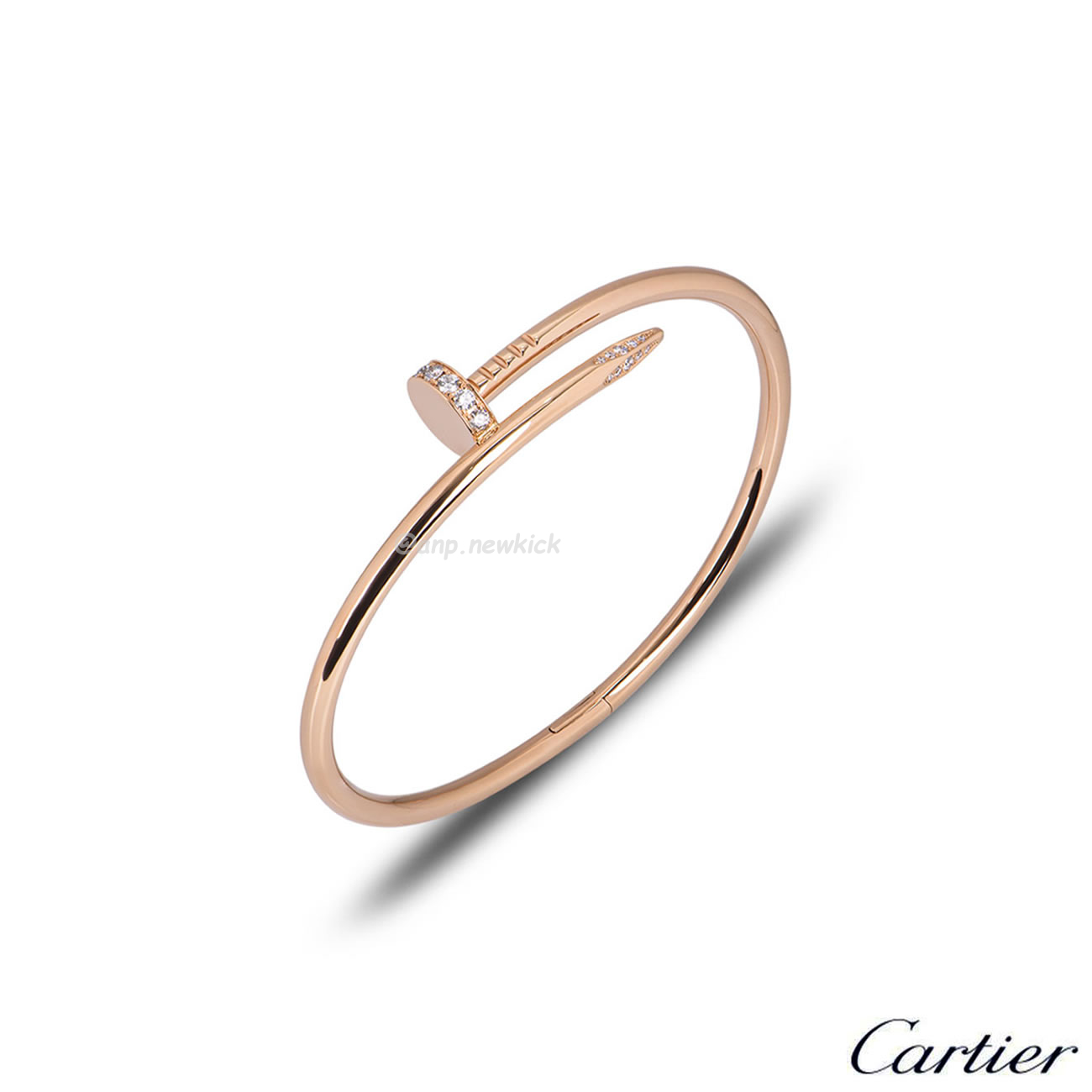 Cartier Rose Gold Silver Diamond Juste Un Clou Bracelet Size 16 B6048516 (1) - newkick.app