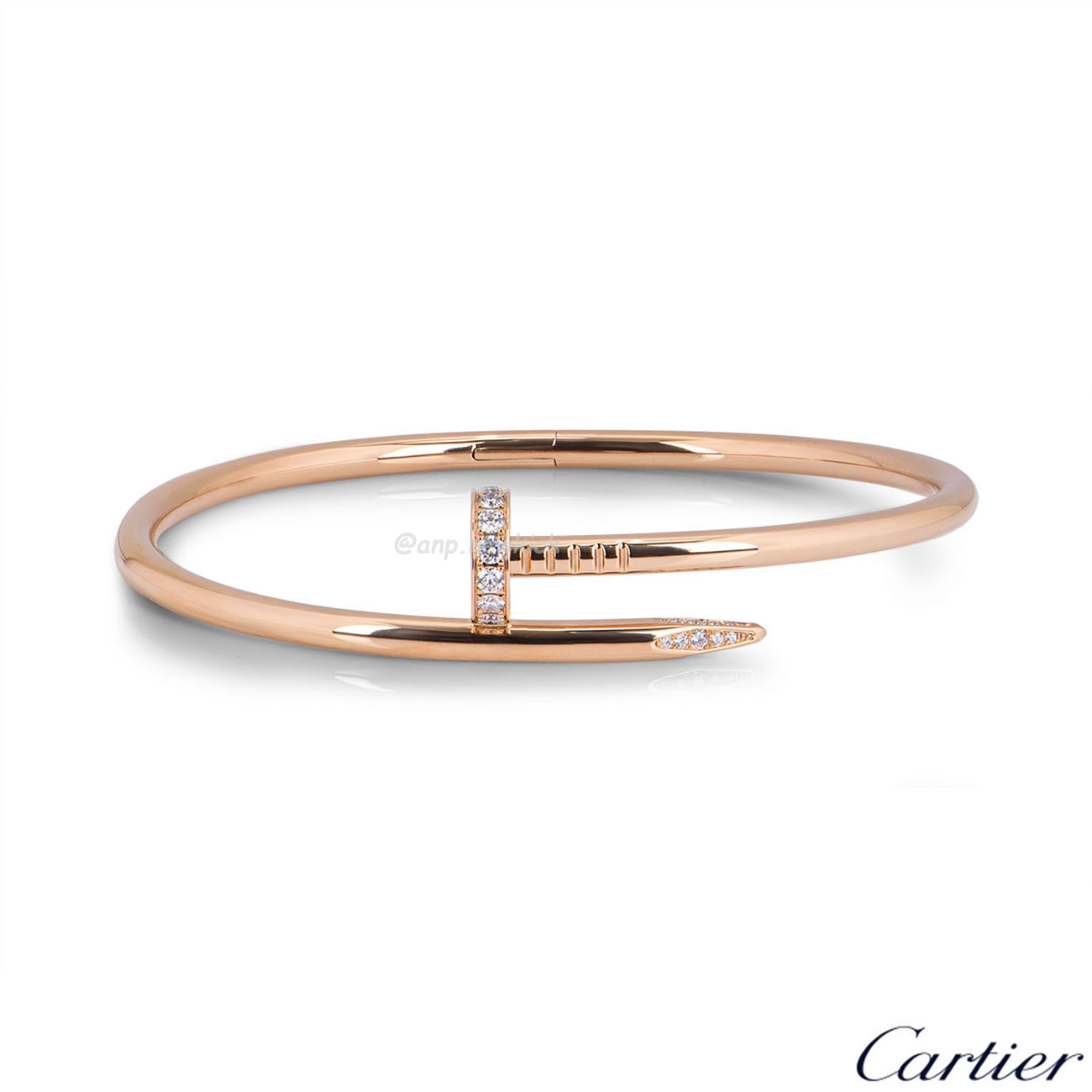 Cartier Rose Gold Silver Diamond Juste Un Clou Bracelet Size 16 B6048516 (4) - newkick.app