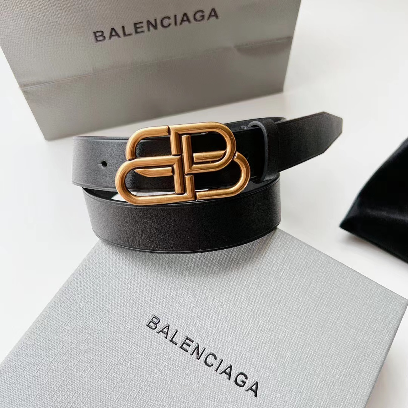 Balenciaga Bb Logo Belt (4) - newkick.app