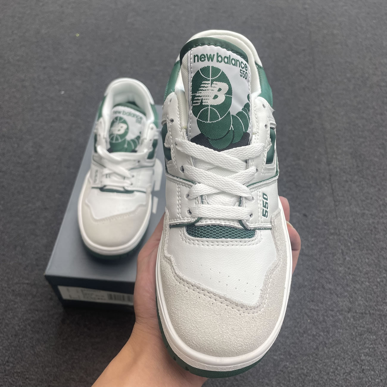 New Balance 550 White Green Bb550wt1 (3) - newkick.app