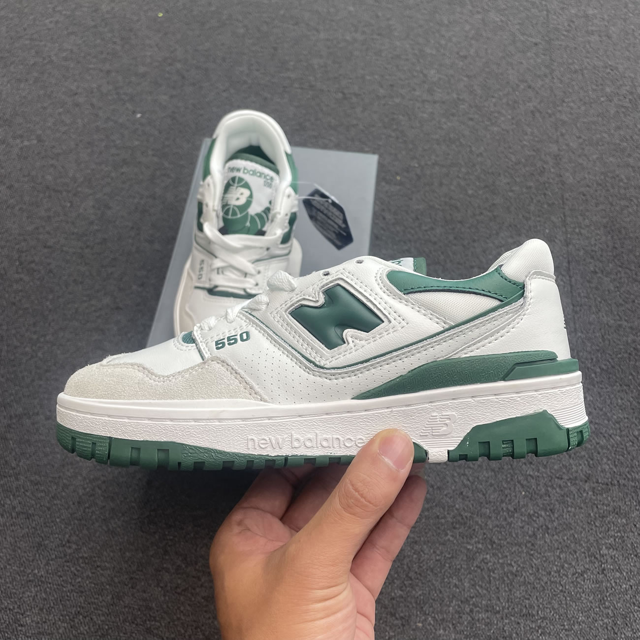 New Balance 550 White Green Bb550wt1 (4) - newkick.app