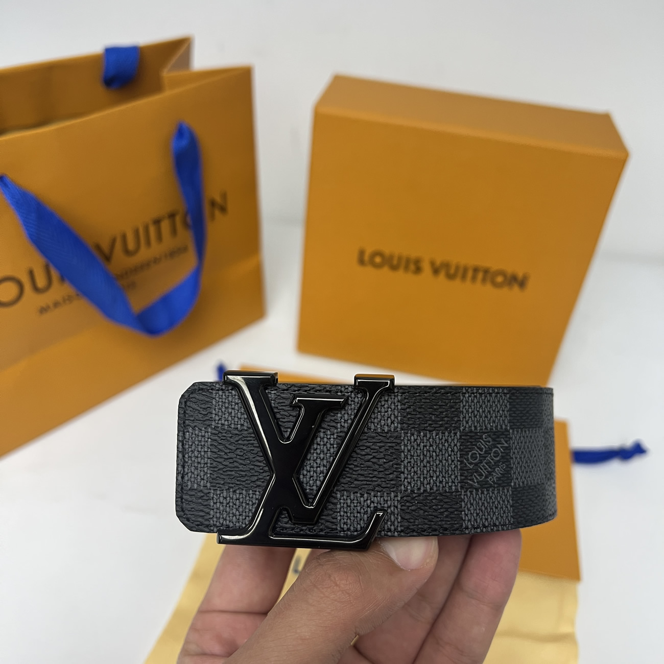 Lv Initiales 95cm 125cm Damier Black Belt (6) - newkick.app