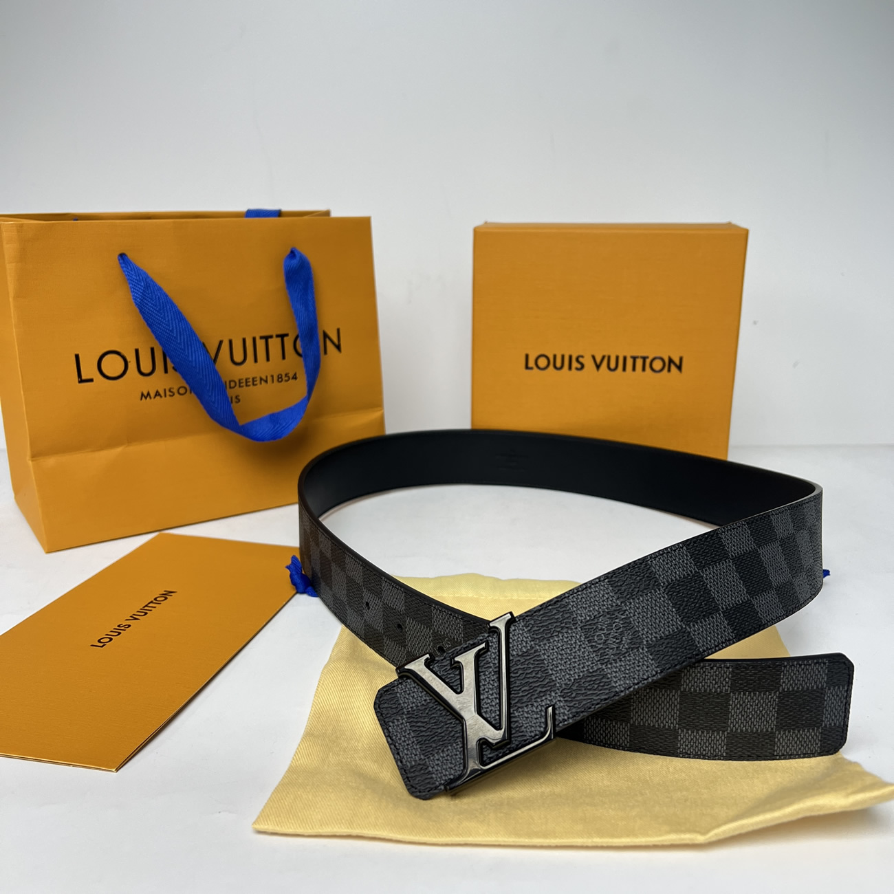 Lv Initiales 95cm 125cm Damier Black Belt (8) - newkick.app