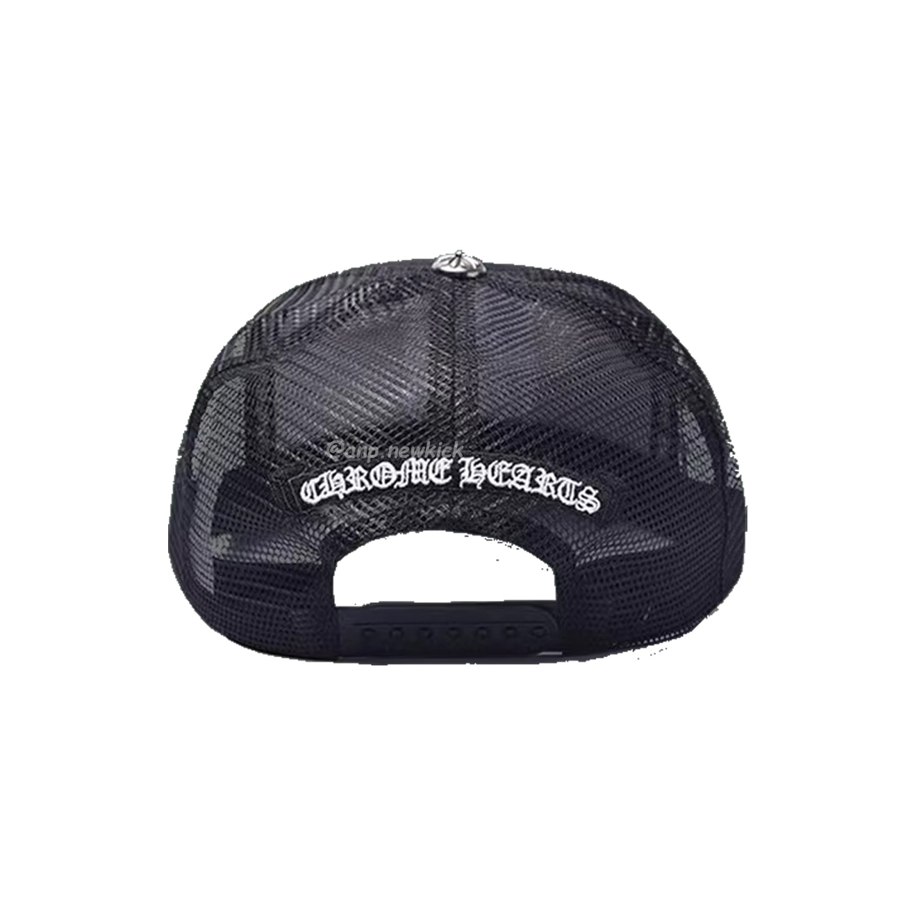 Chrome Hearts Tri Cross Black White Red Trucker Hat (6) - newkick.app