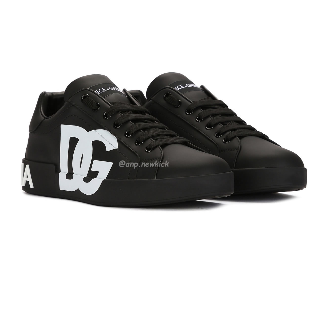 Dolce Gabbana Dg Logo Print Portofino Napa Calf Leather Sneakers (16) - newkick.app