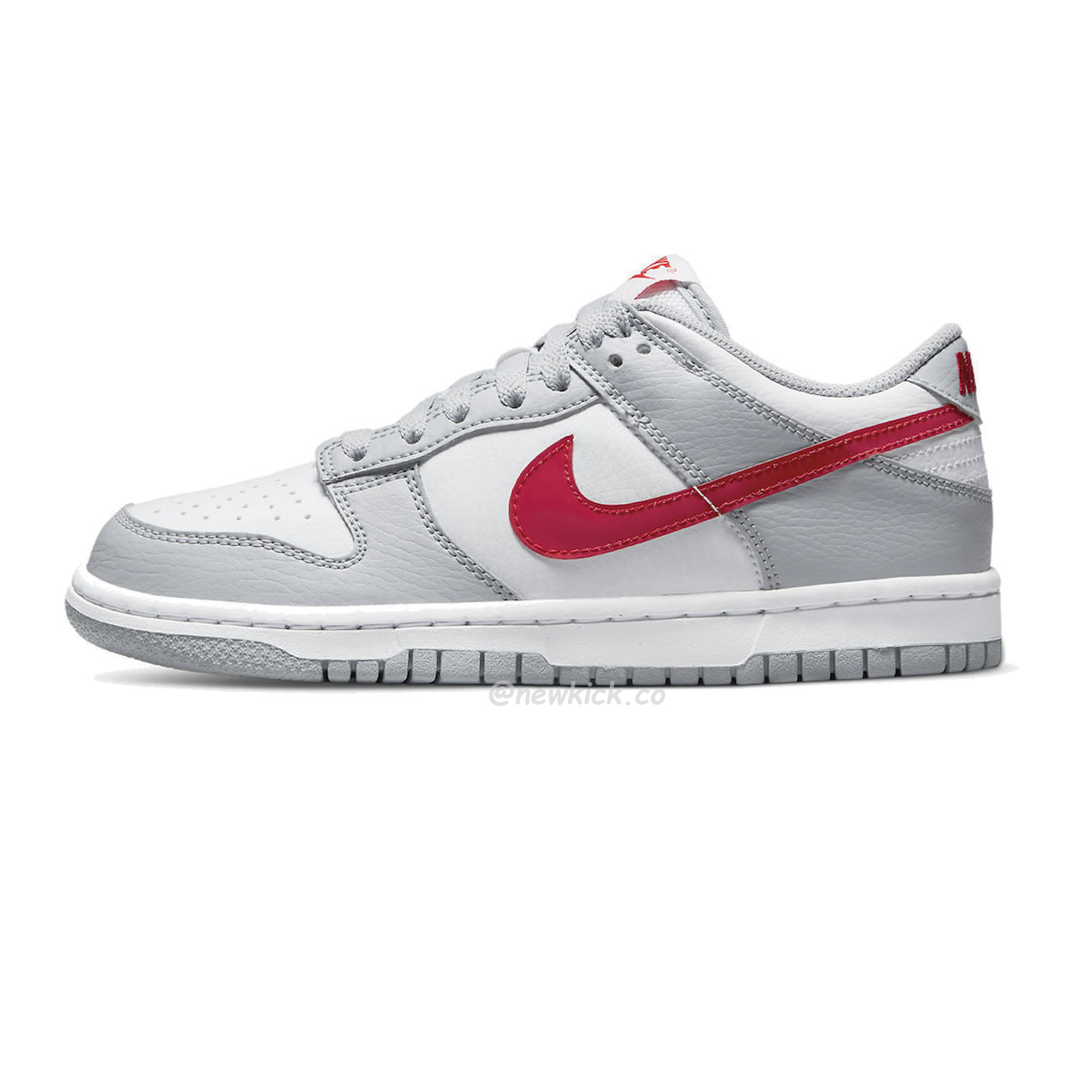 Nike Dunk Low White Wolf Grey University Red Gs Dv7149 001 (1) - newkick.app