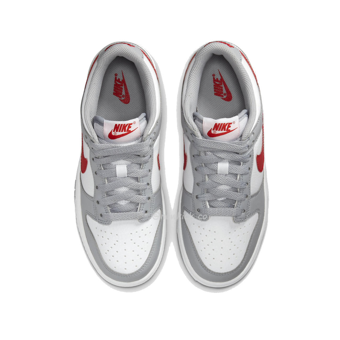 Nike Dunk Low White Wolf Grey University Red Gs Dv7149 001 (4) - newkick.app