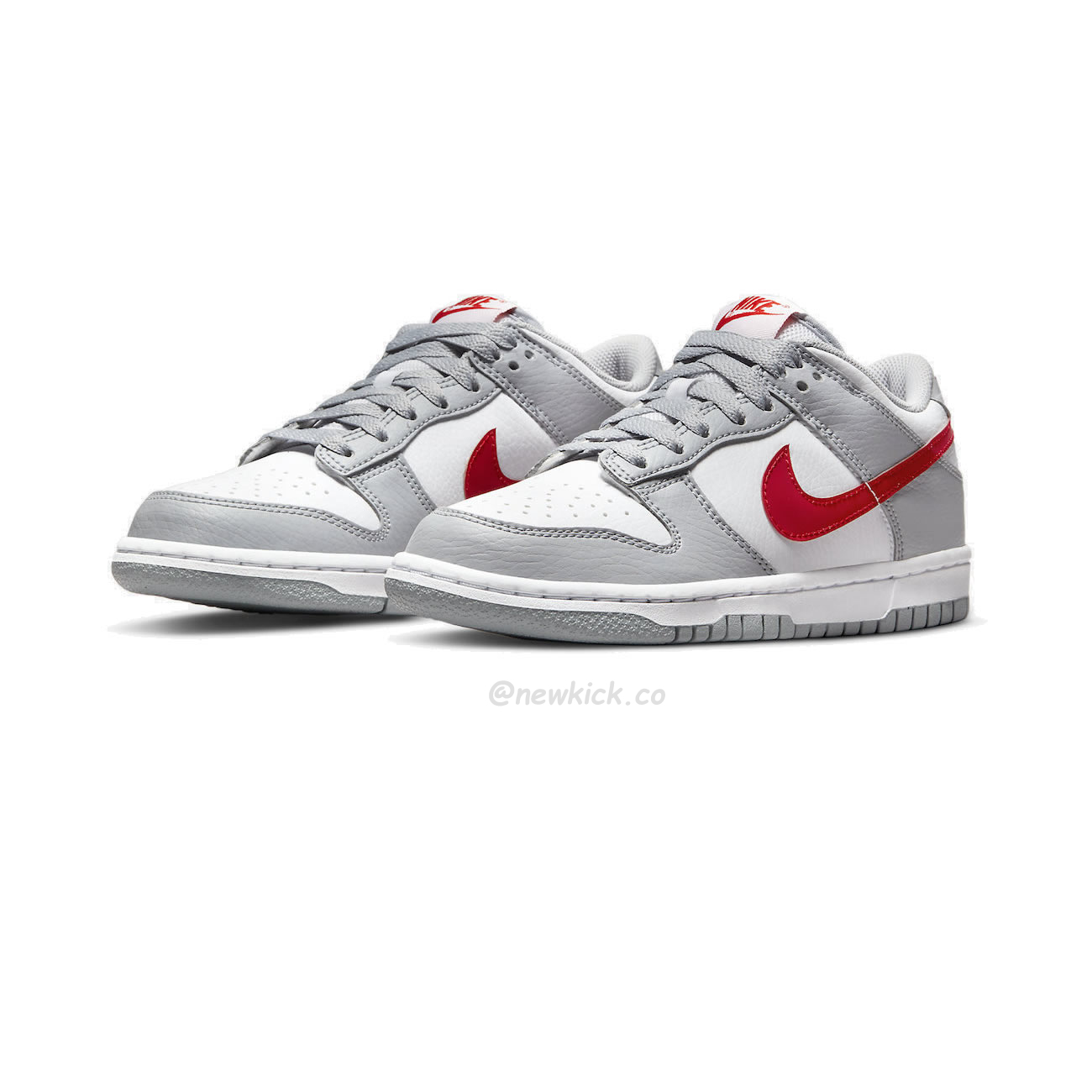 Nike Dunk Low White Wolf Grey University Red Gs Dv7149 001 (5) - newkick.app