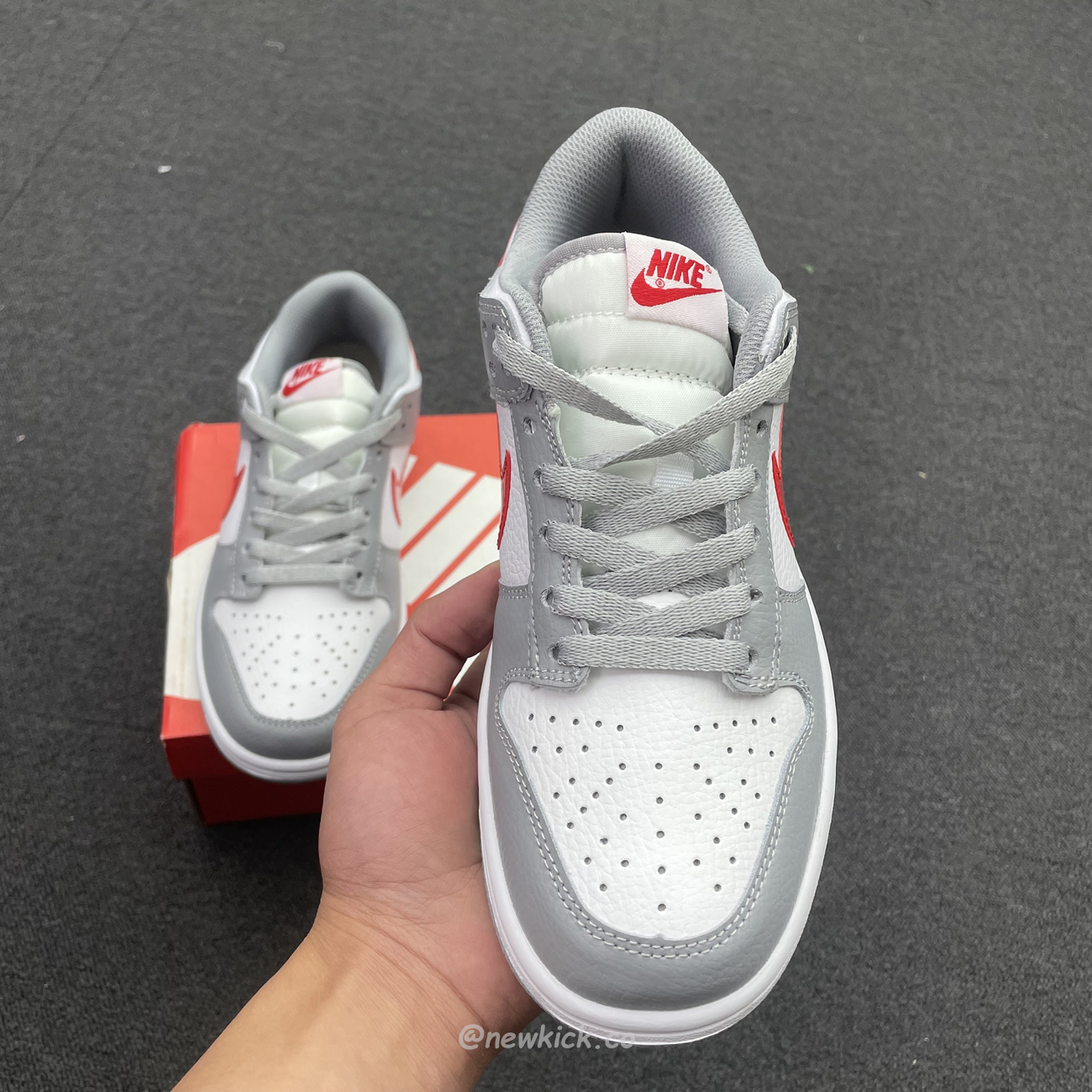 Nike Dunk Low White Wolf Grey University Red Gs Dv7149 001 (7) - newkick.app