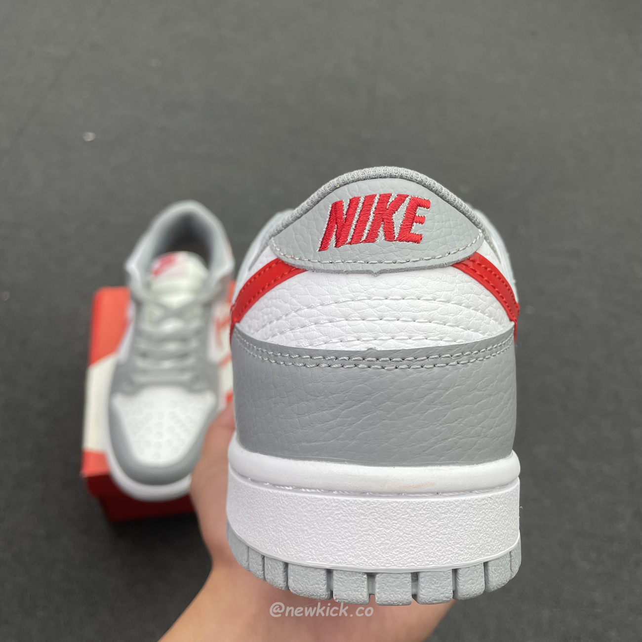 Nike Dunk Low White Wolf Grey University Red Gs Dv7149 001 (9) - newkick.app